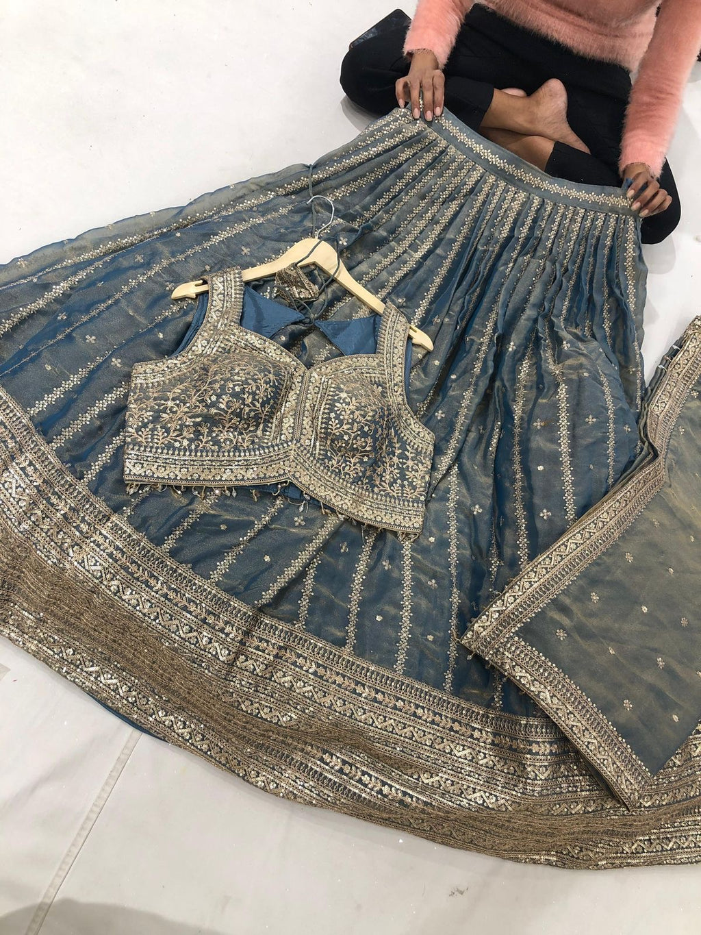 KanadaKulture - designer Lehenga with level detailing