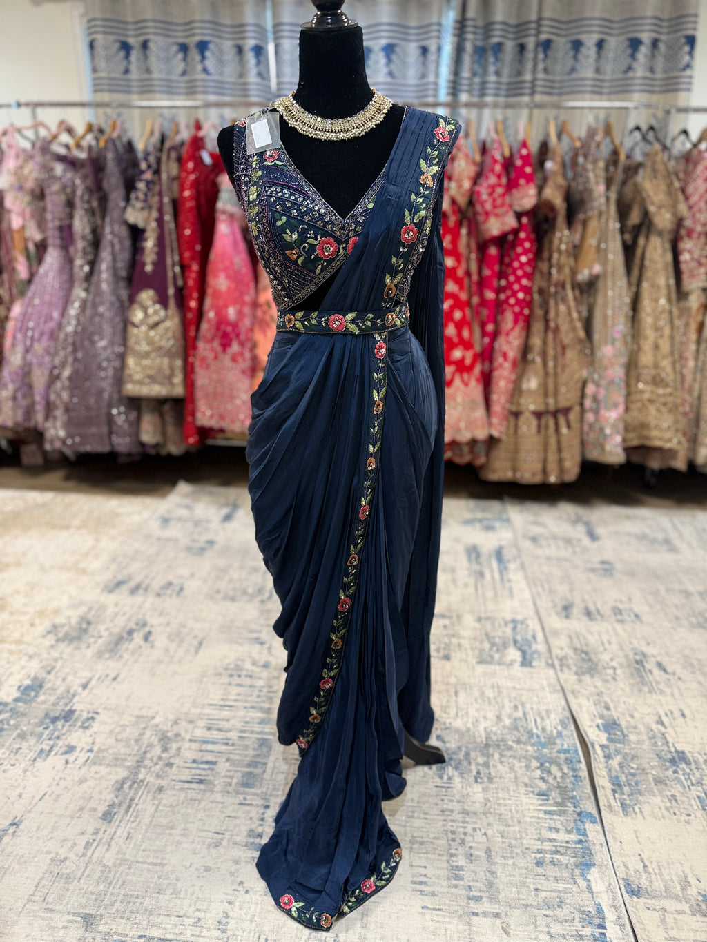 Pre drape saree