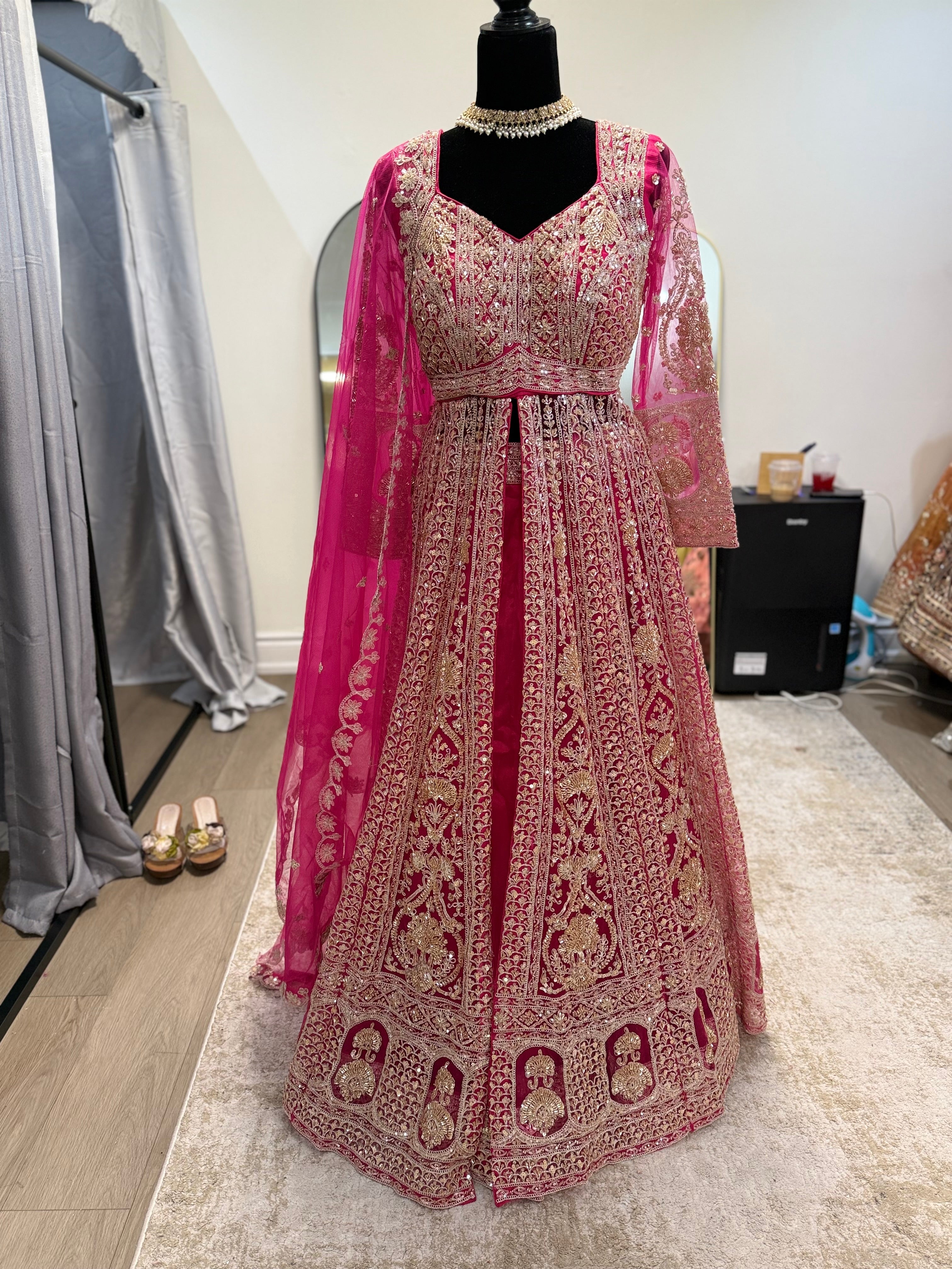 Perfect reception fit Floor length top with  lehenga