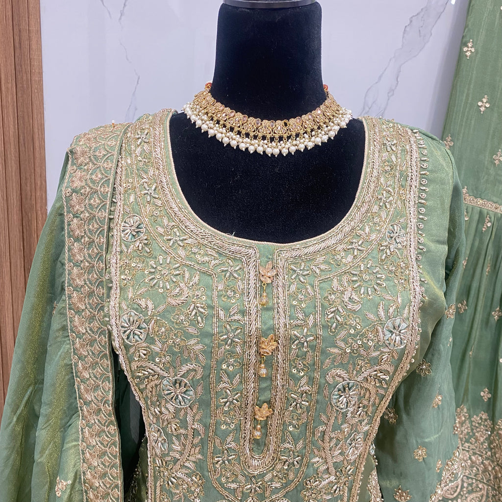 Size 44 Embroidered gharara Suit – Kanada Kulture