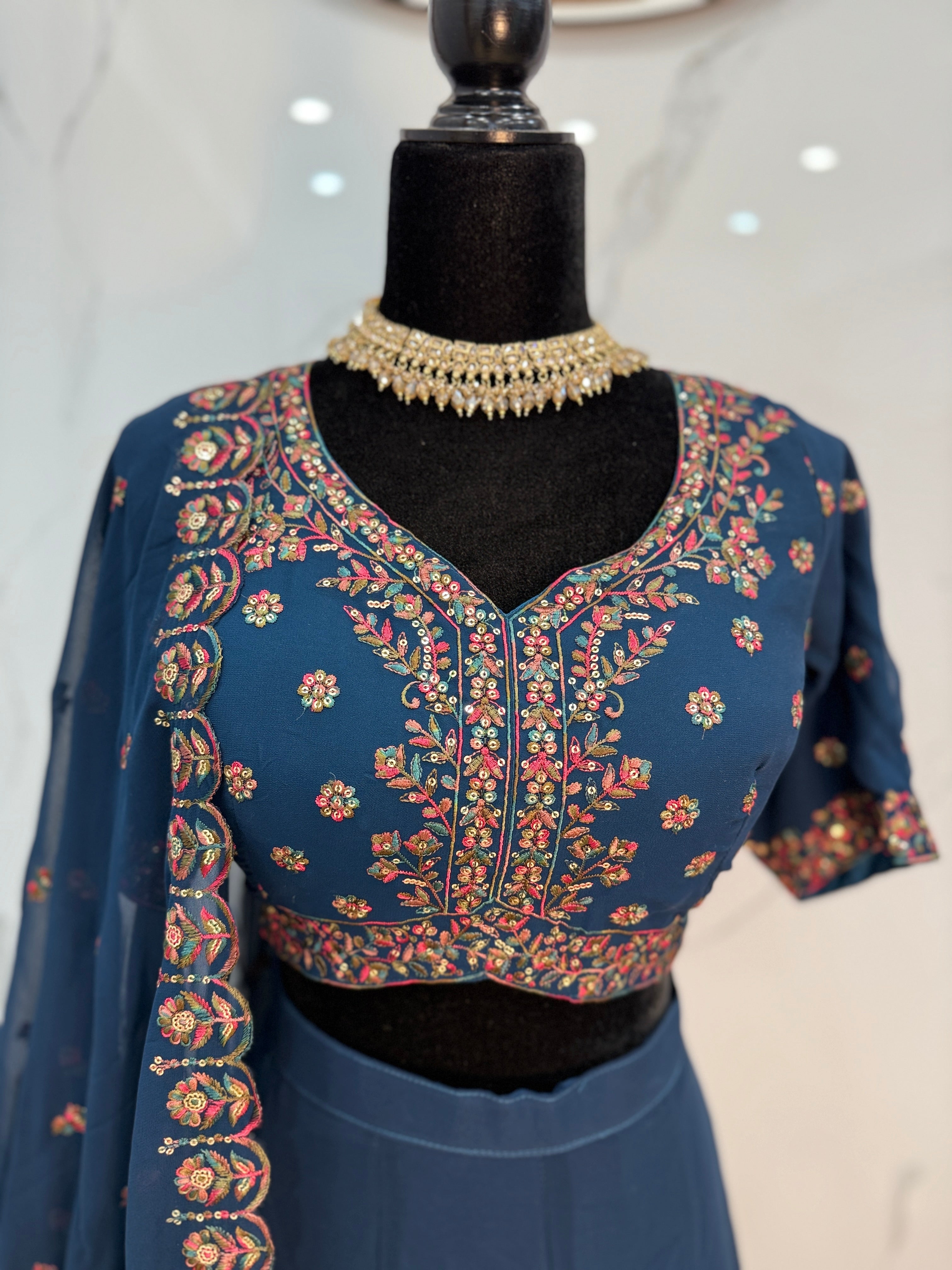 Kiara blue thread Lehenga