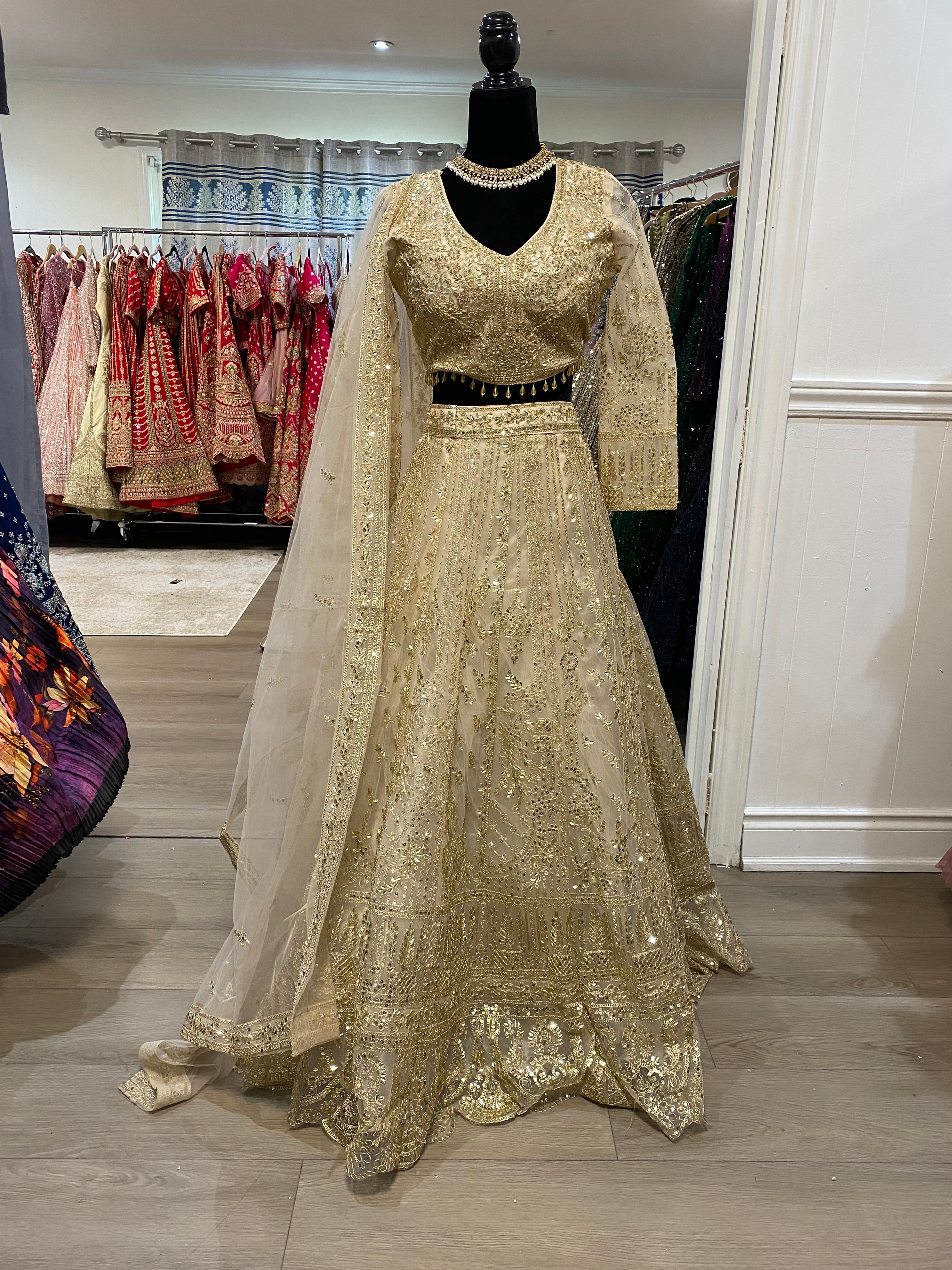 Gold color lehenga choli