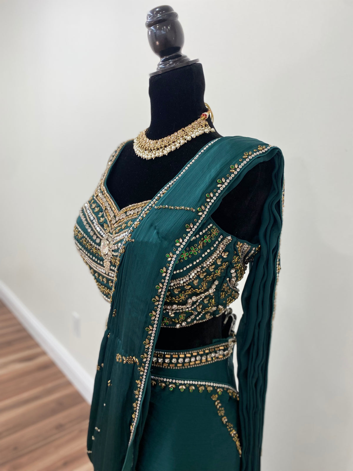 Designer pre drape saree