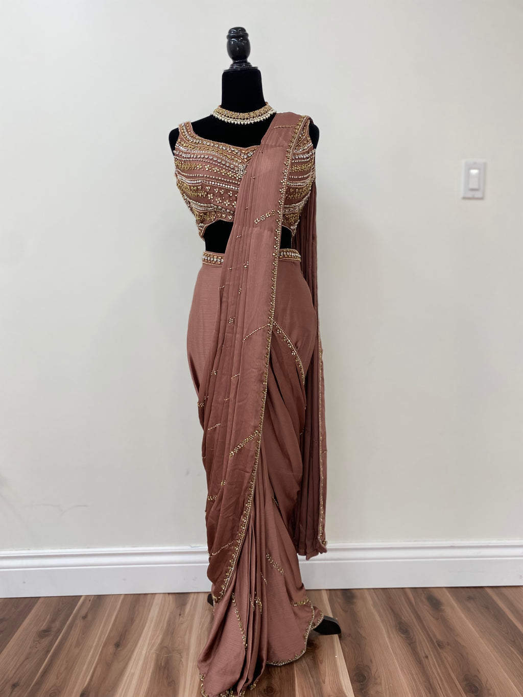 Designer pre drape saree