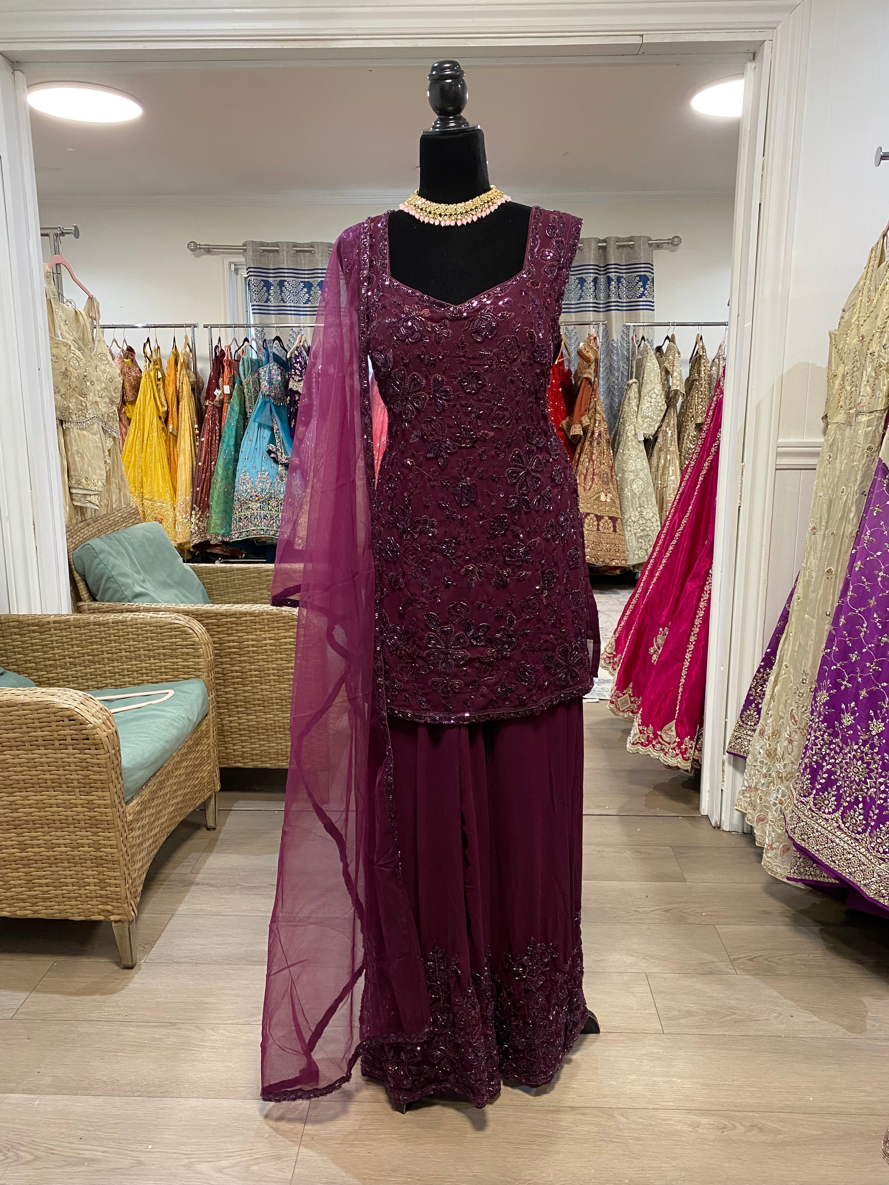 Embroidered gharara Suit – Kanada Kulture