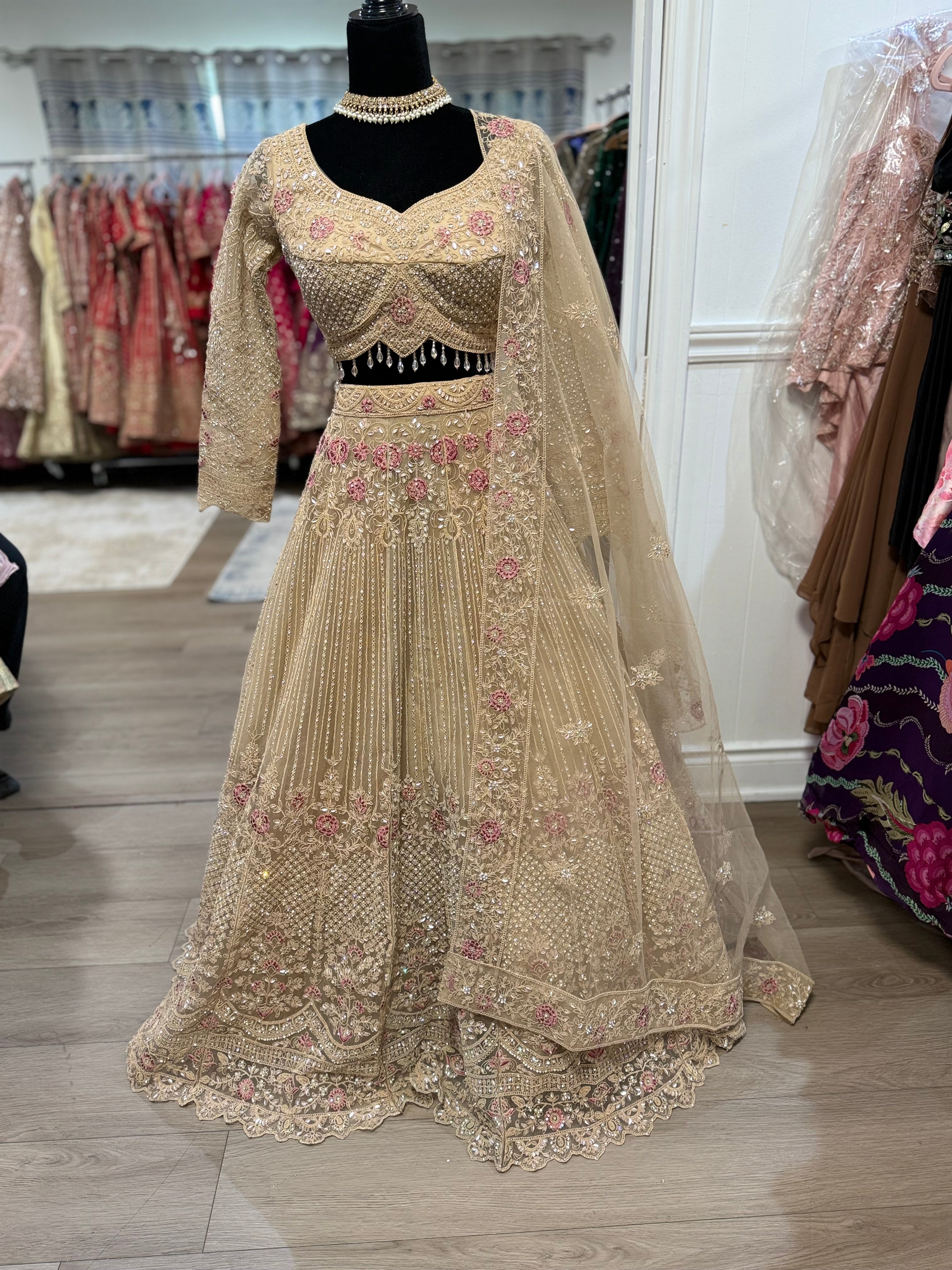 Gold sequin color lehenga choli