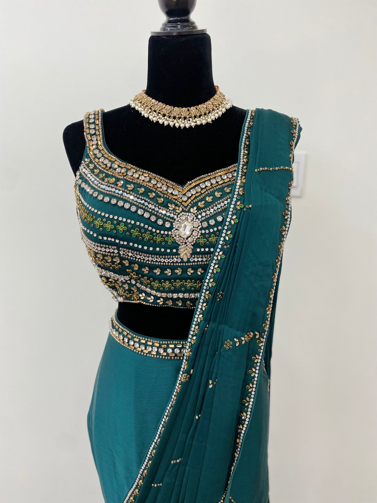 Designer pre drape saree
