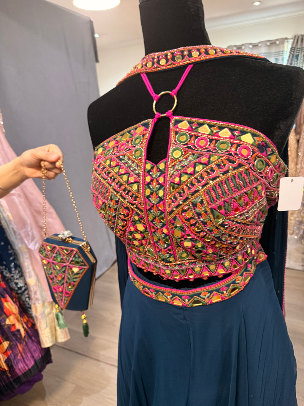 Crop top with palazoo (matching purse)