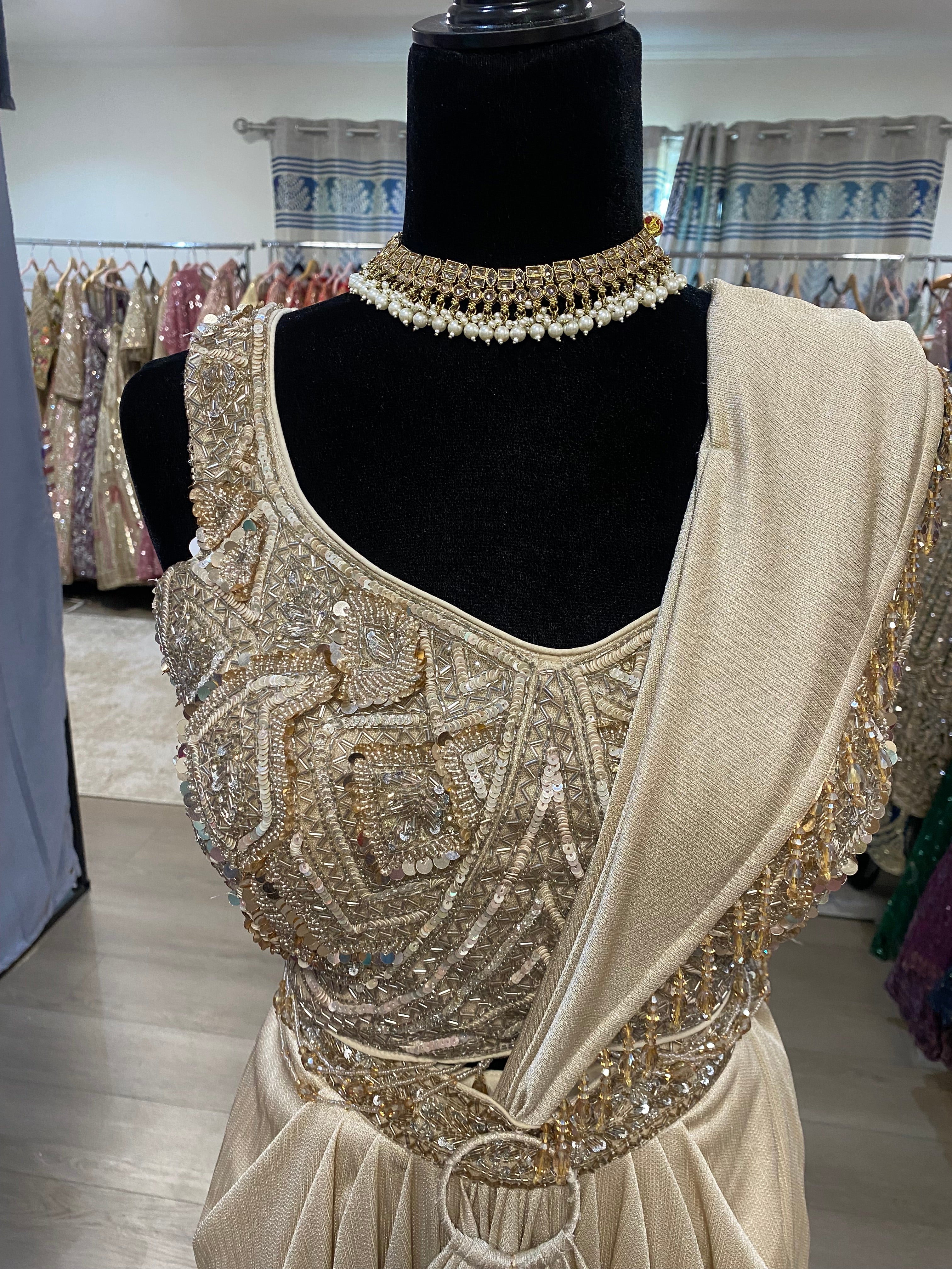 Pre drape saree