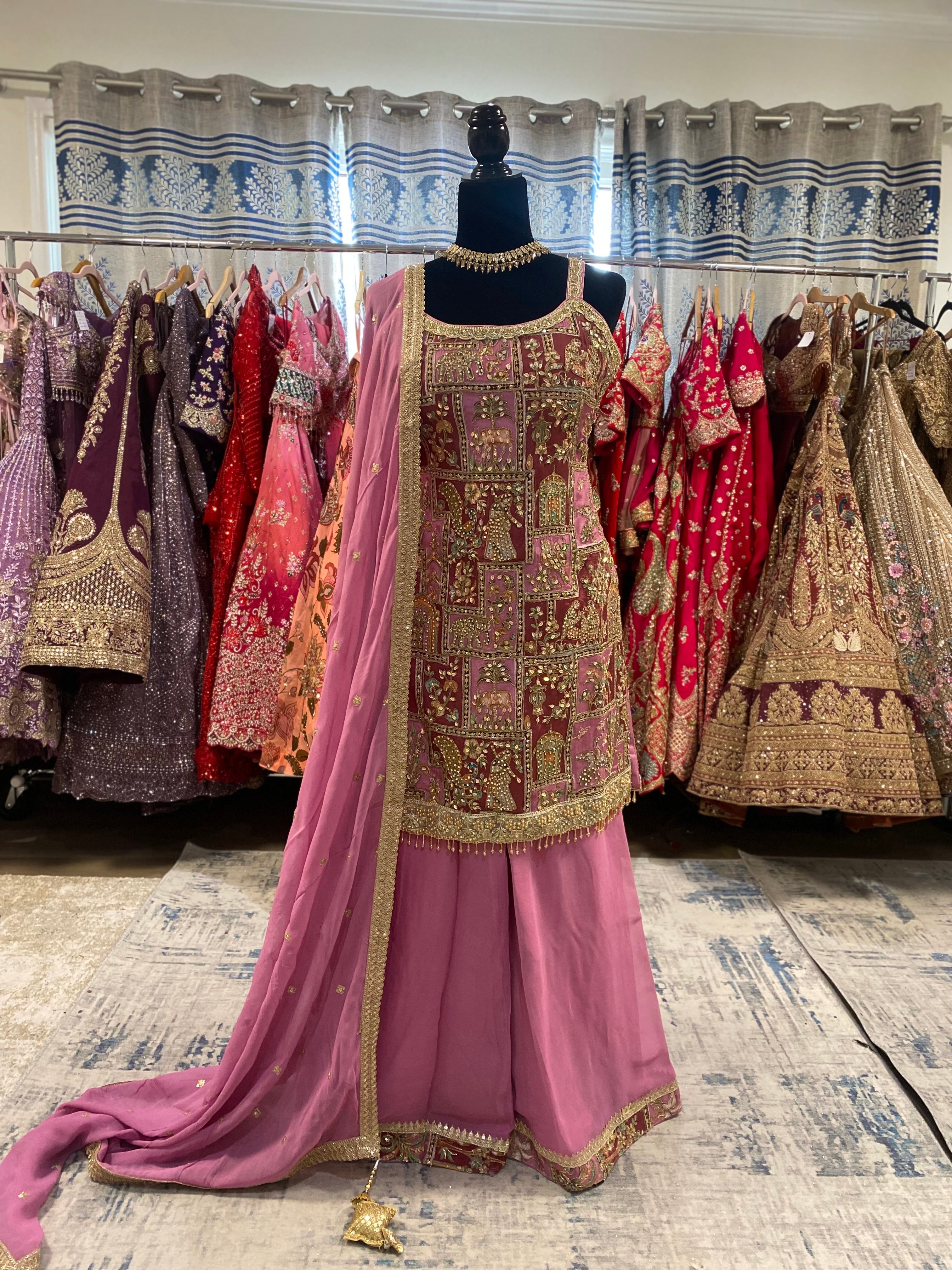 Thread Zari work Embroidered suit –-kulture Kanada Kulture