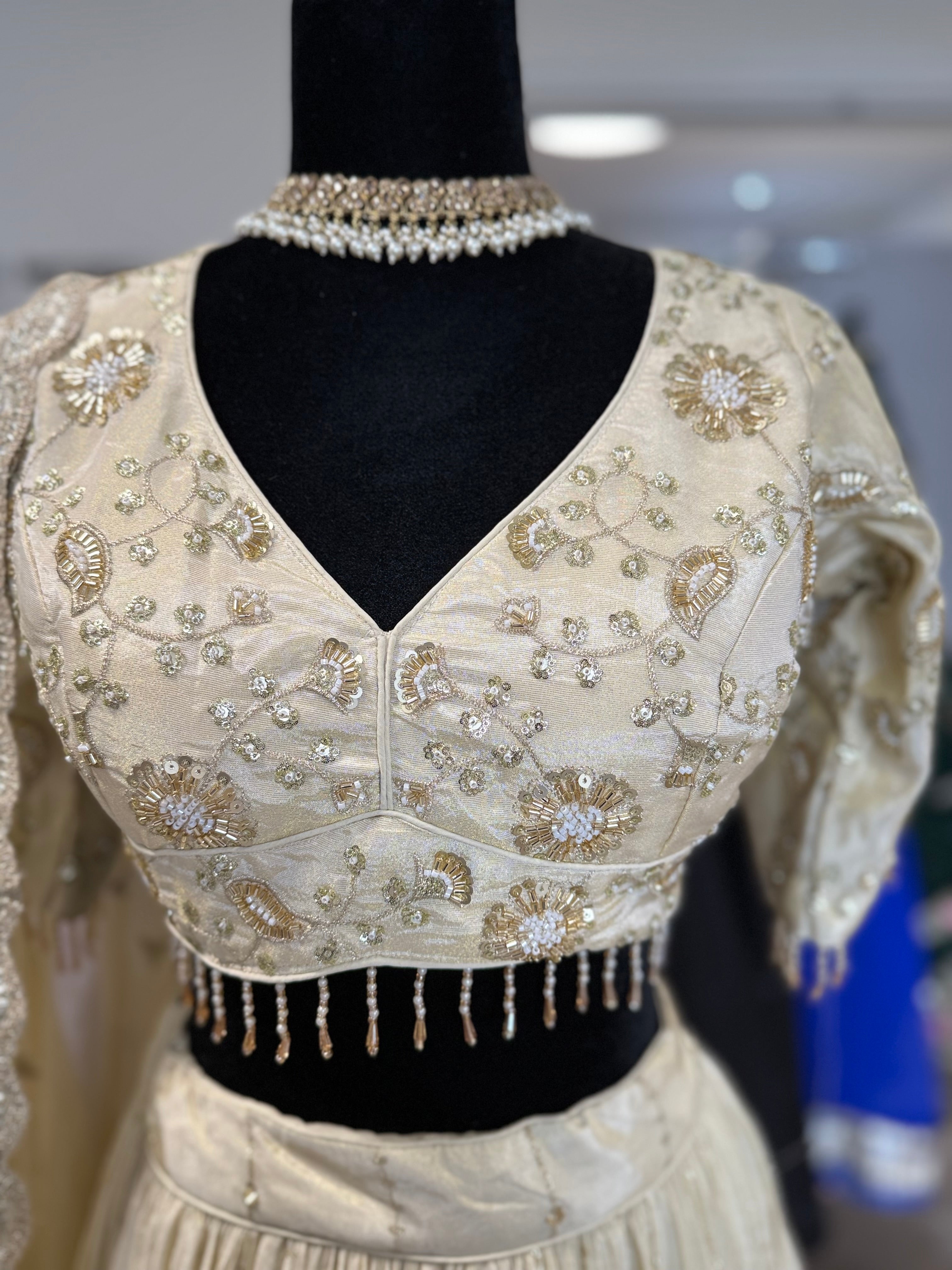 KanadaKulture - Designer Lehenga with thread and stone detailing