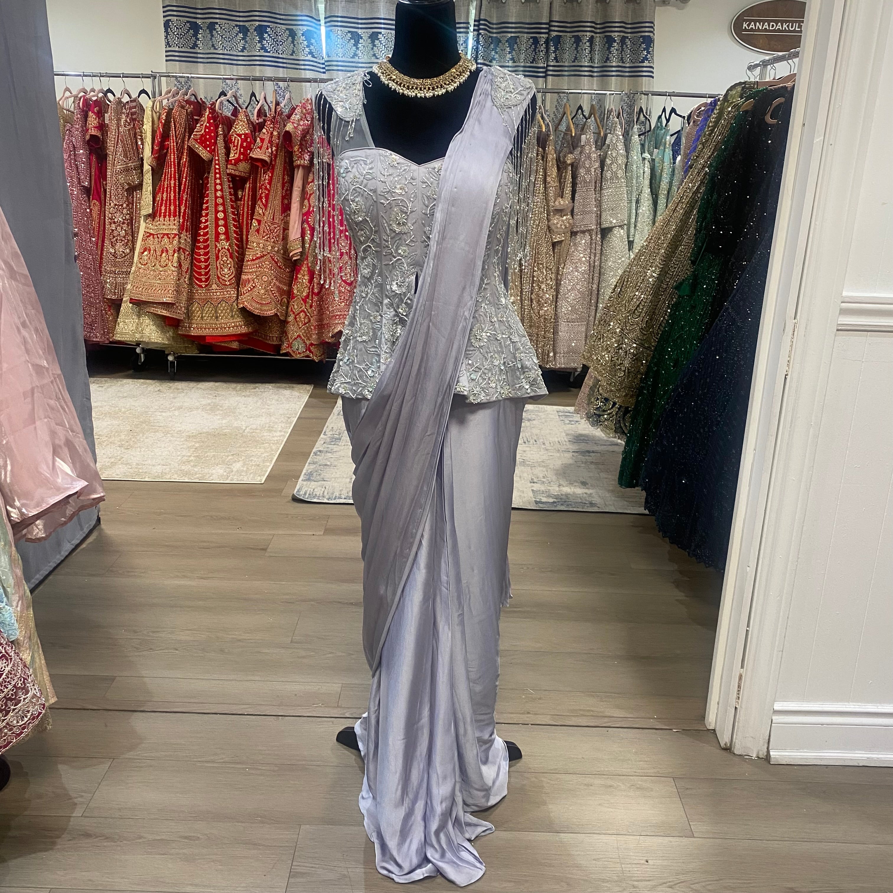 Pre drape saree