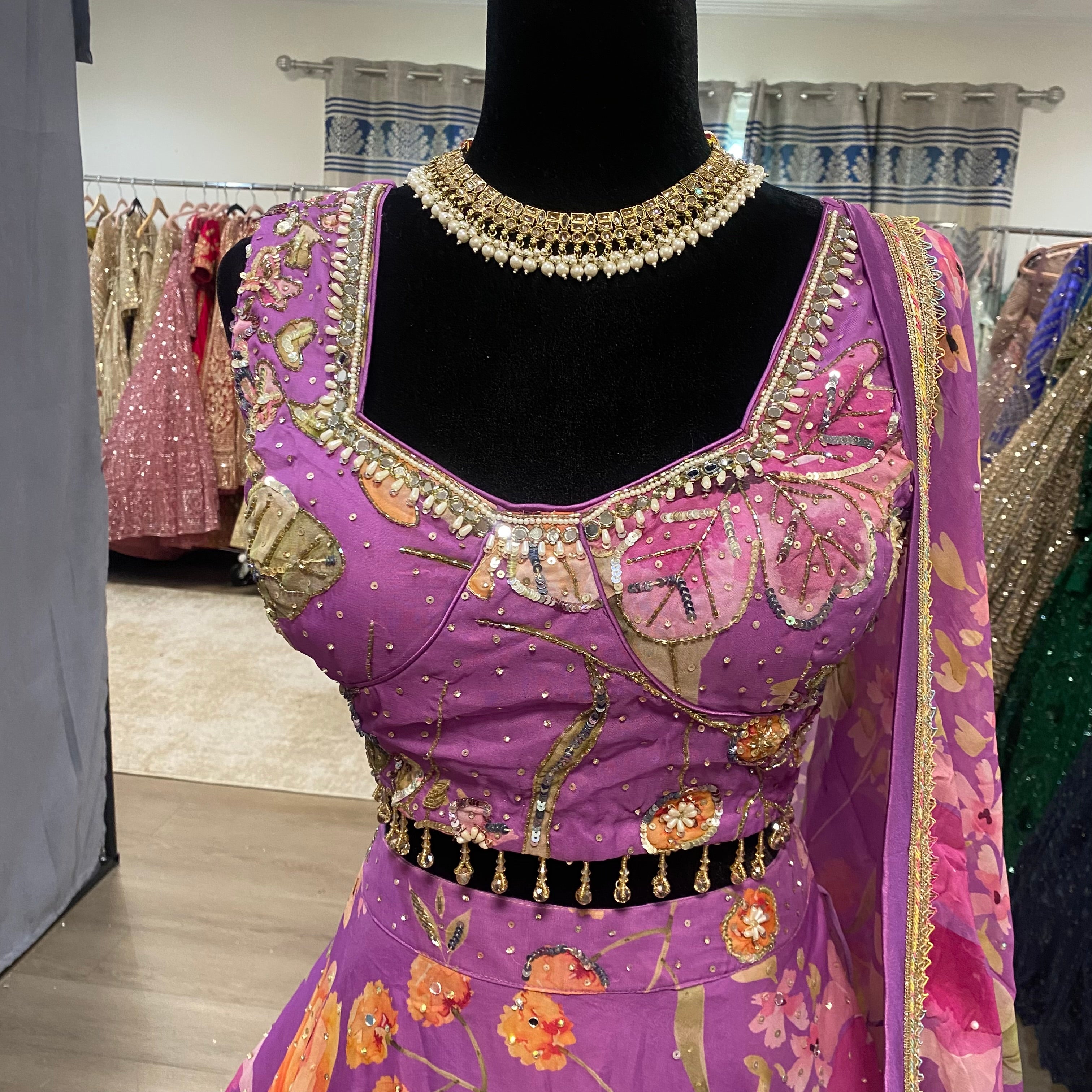 Purple floral KanadaKulture - Designer Lehenga choli