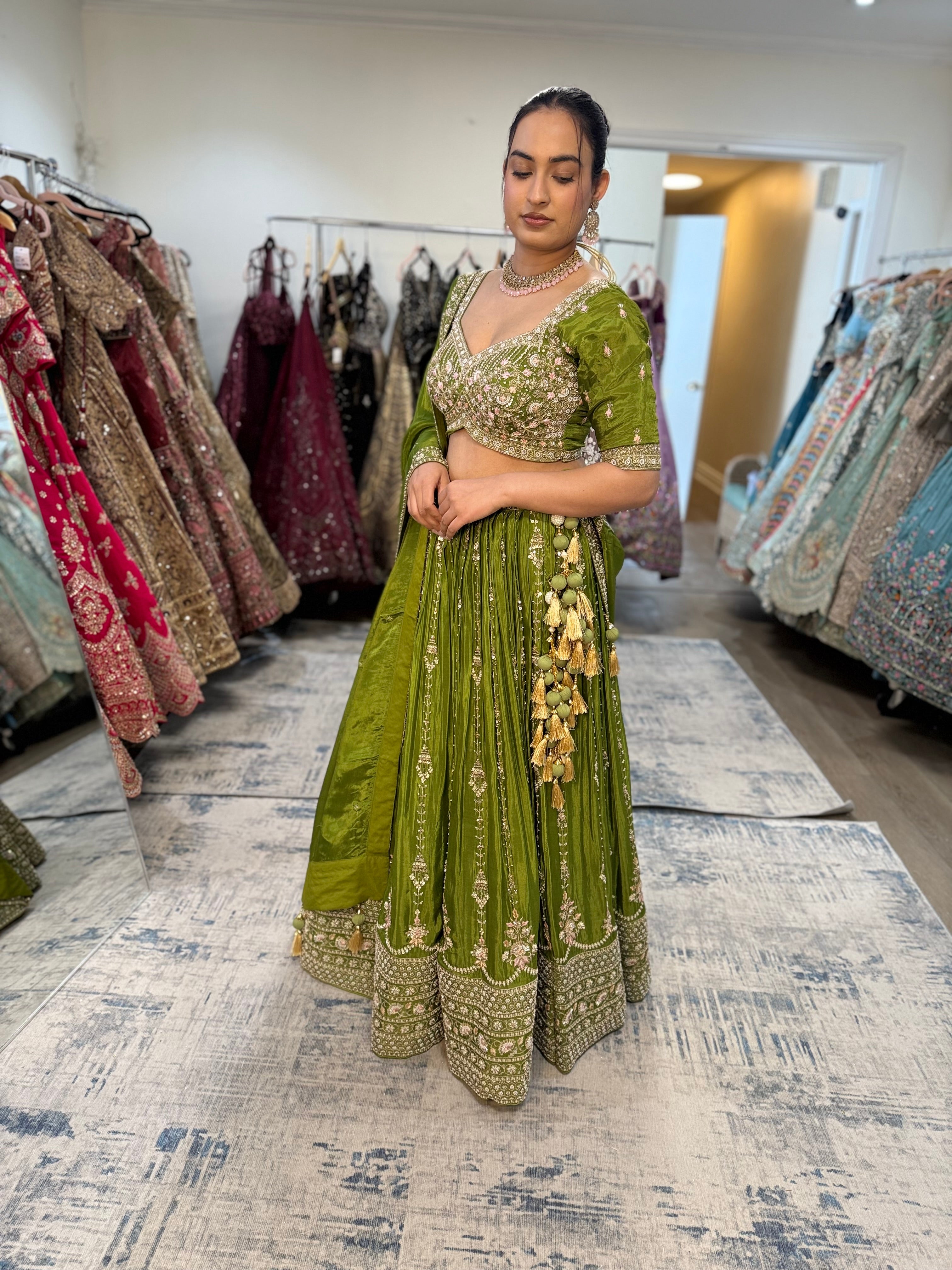 Designer intricate hand work lehenga