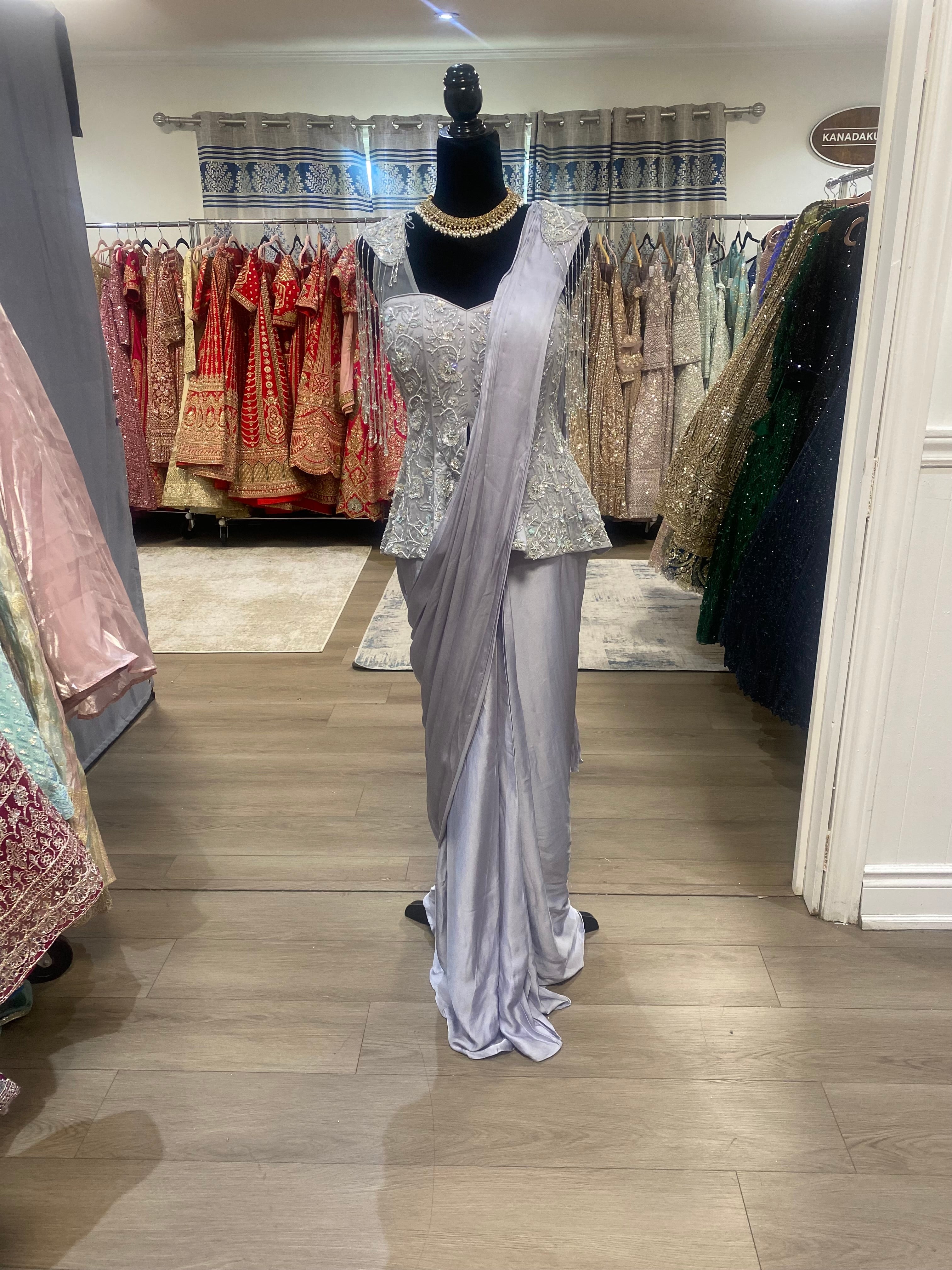 Pre drape saree
