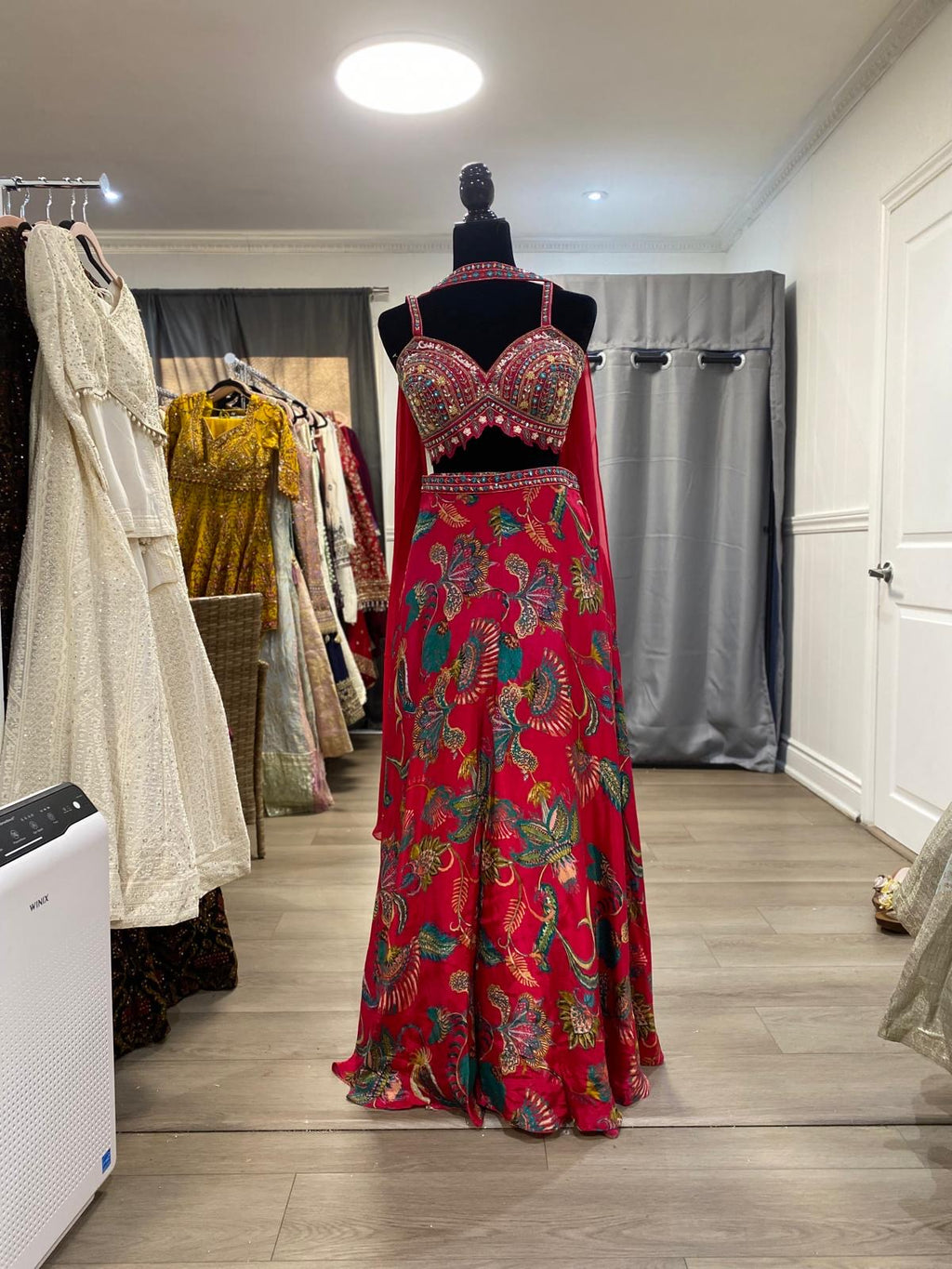 Crop top palazoo pant with hand work top