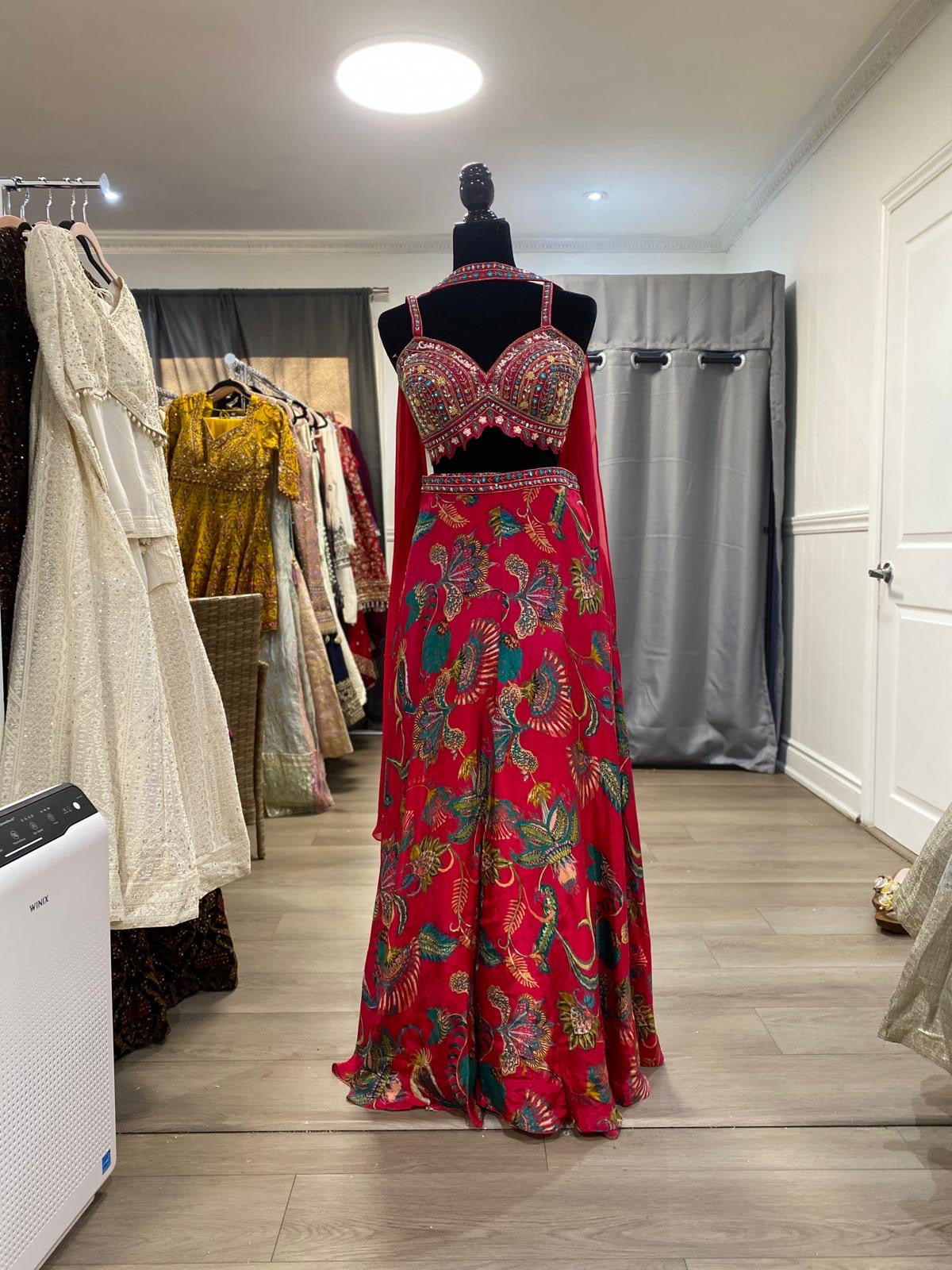 Crop top palazoo pant with hand work top