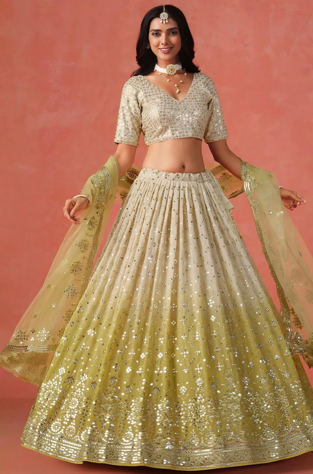 Traditional Embroidered Geogette Lehenga Choli