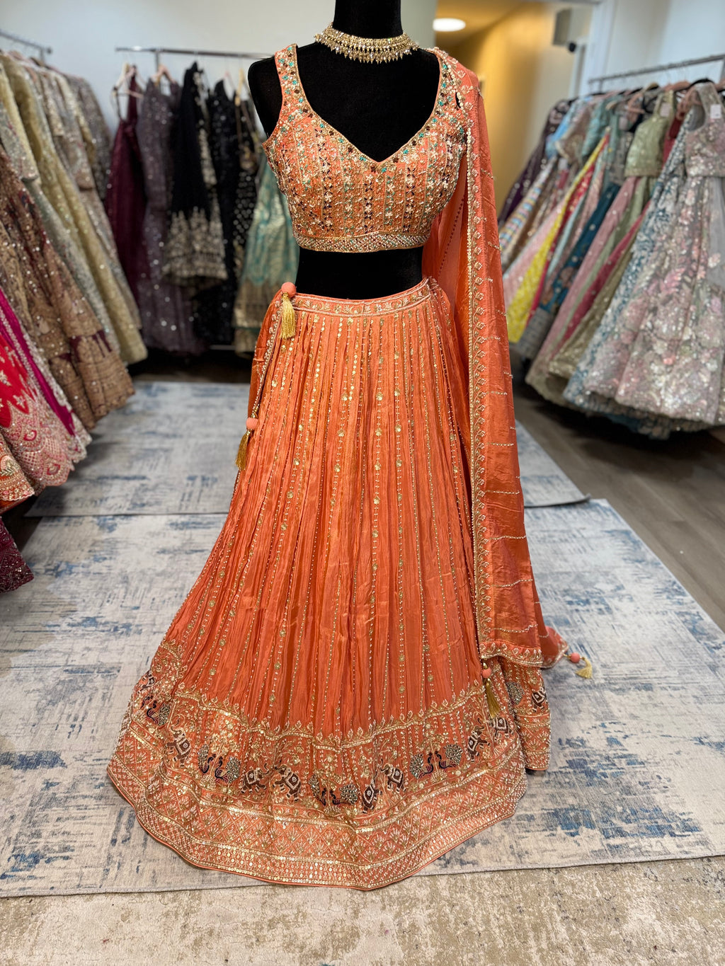 Traditional Embroidered silk Lehenga Choli