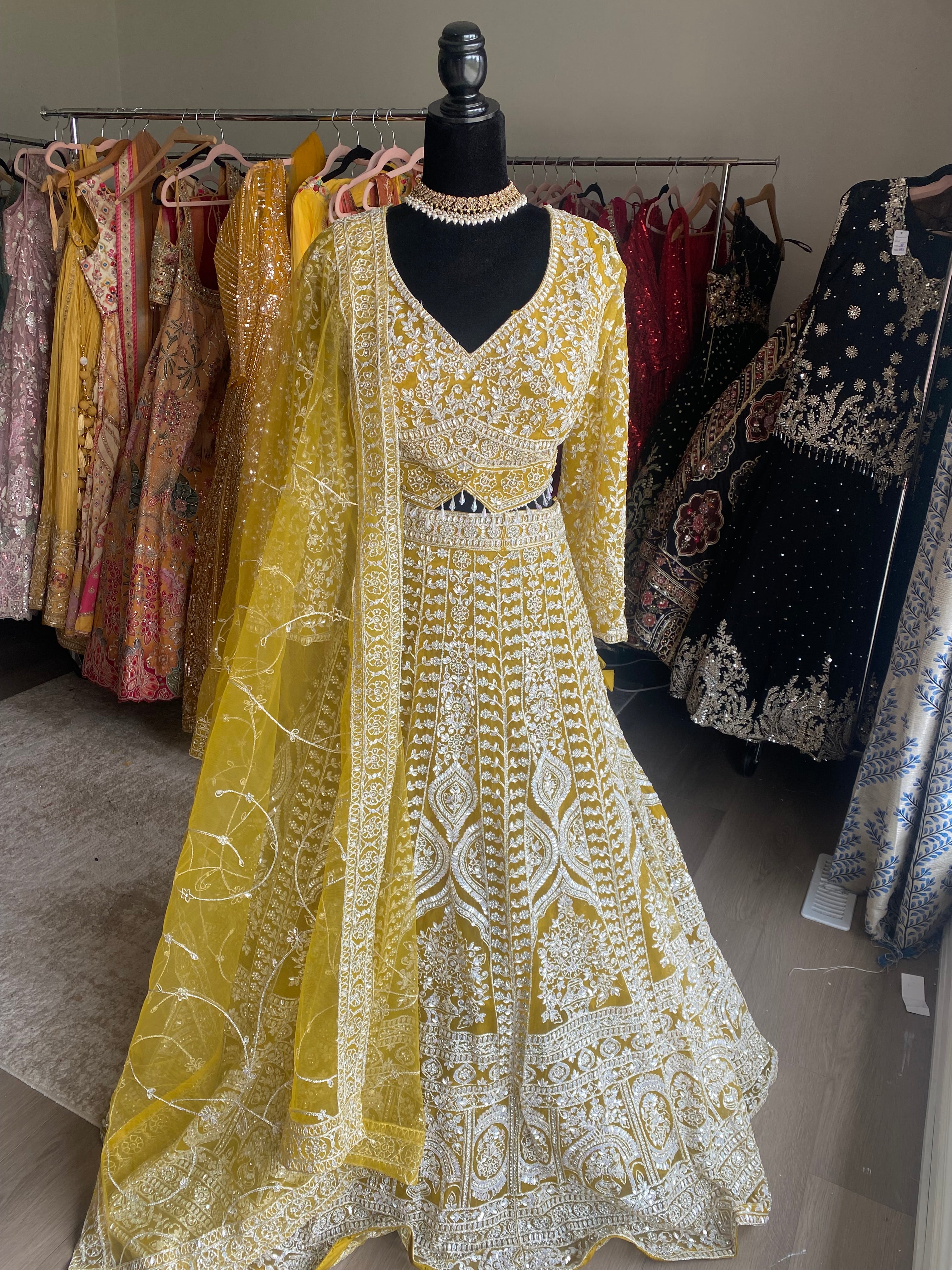 KanadaKulture - size 48 designer Lehenga with level detailing