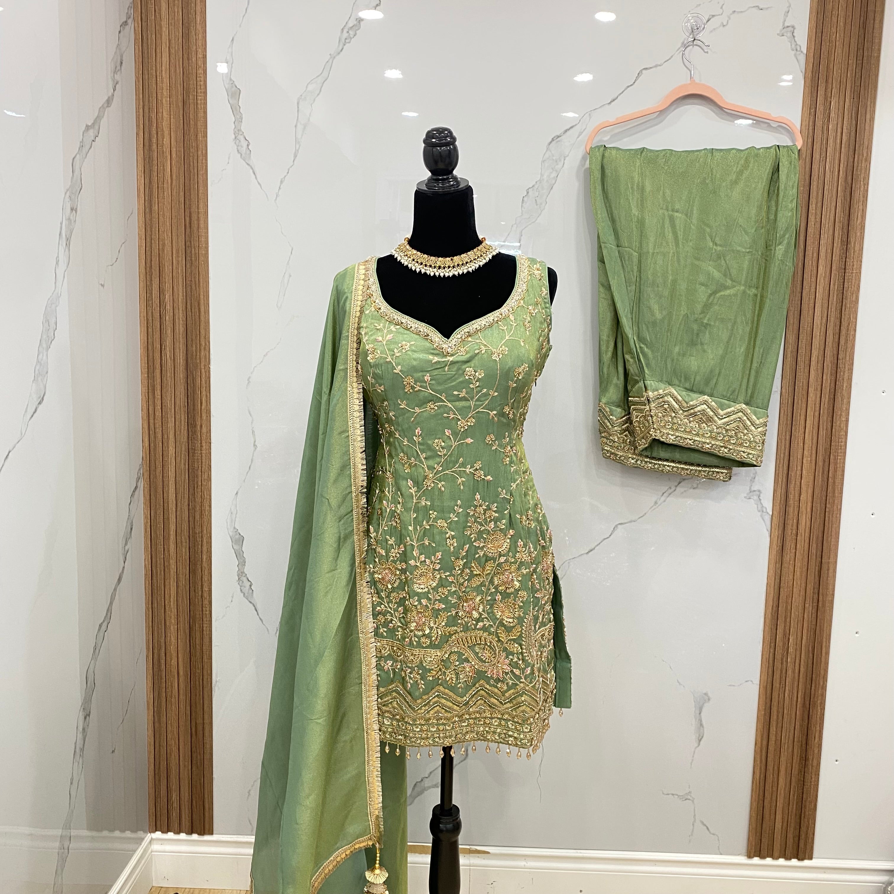 Farshi salwar Embroidered suit