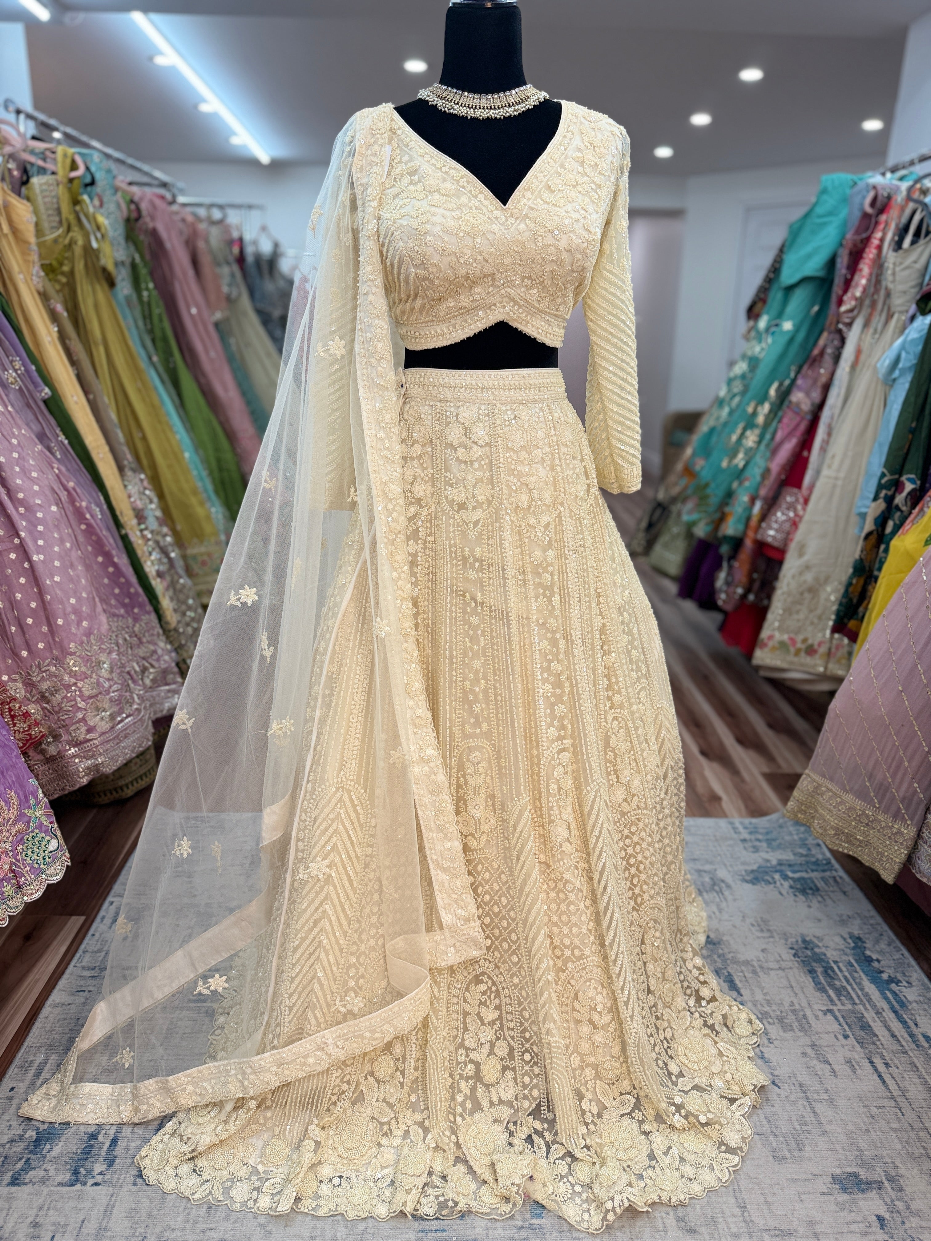 Chayya Hand work pearl lehenga