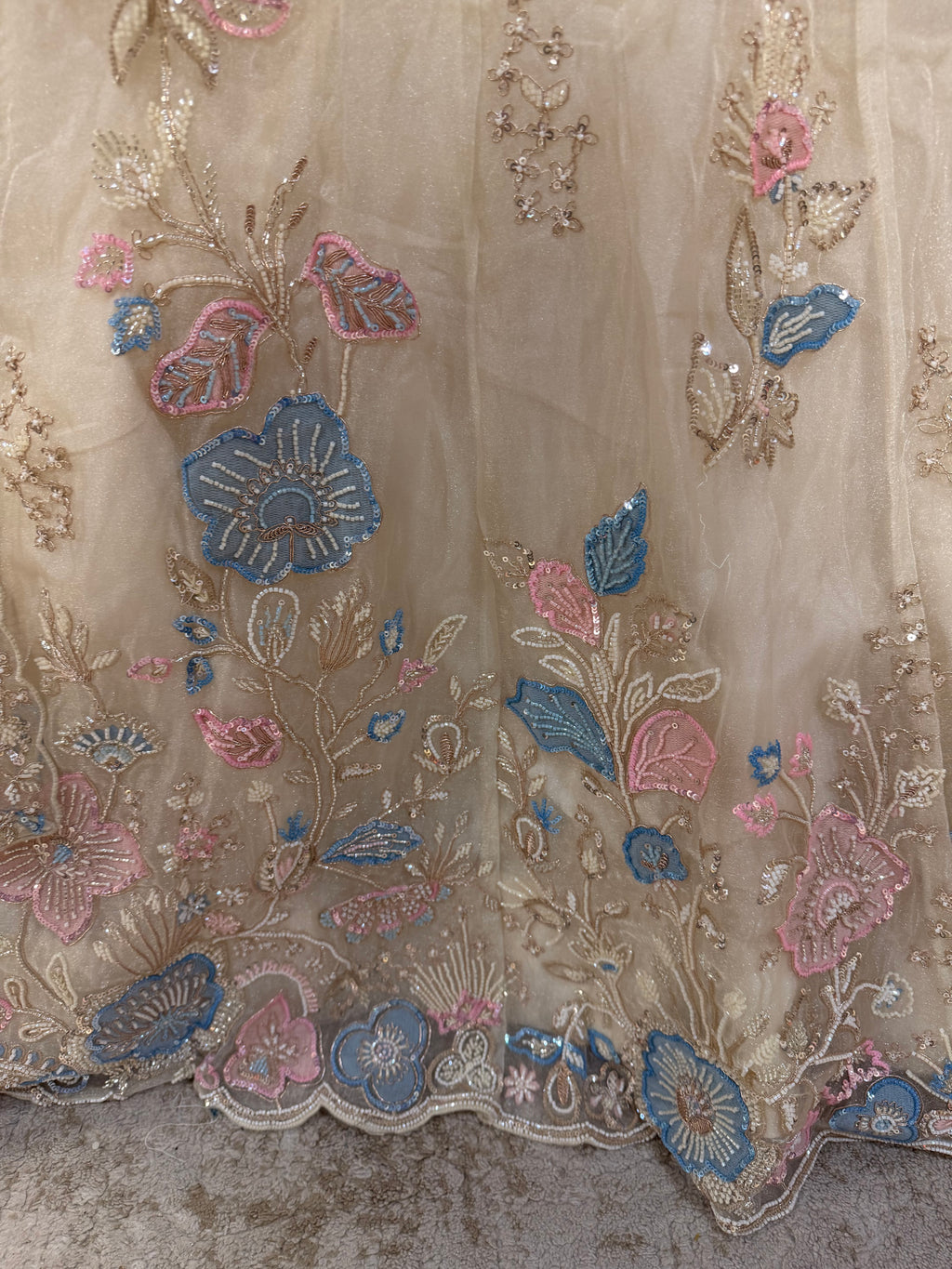 SG inspired stone work lehenga