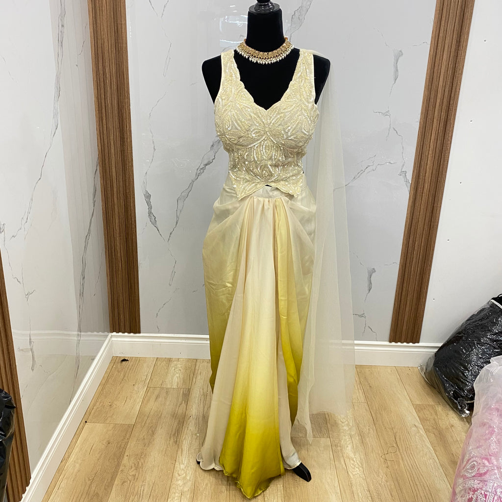 KanadaKulture - Designer blouse with pre drape saree - Exclusive Design