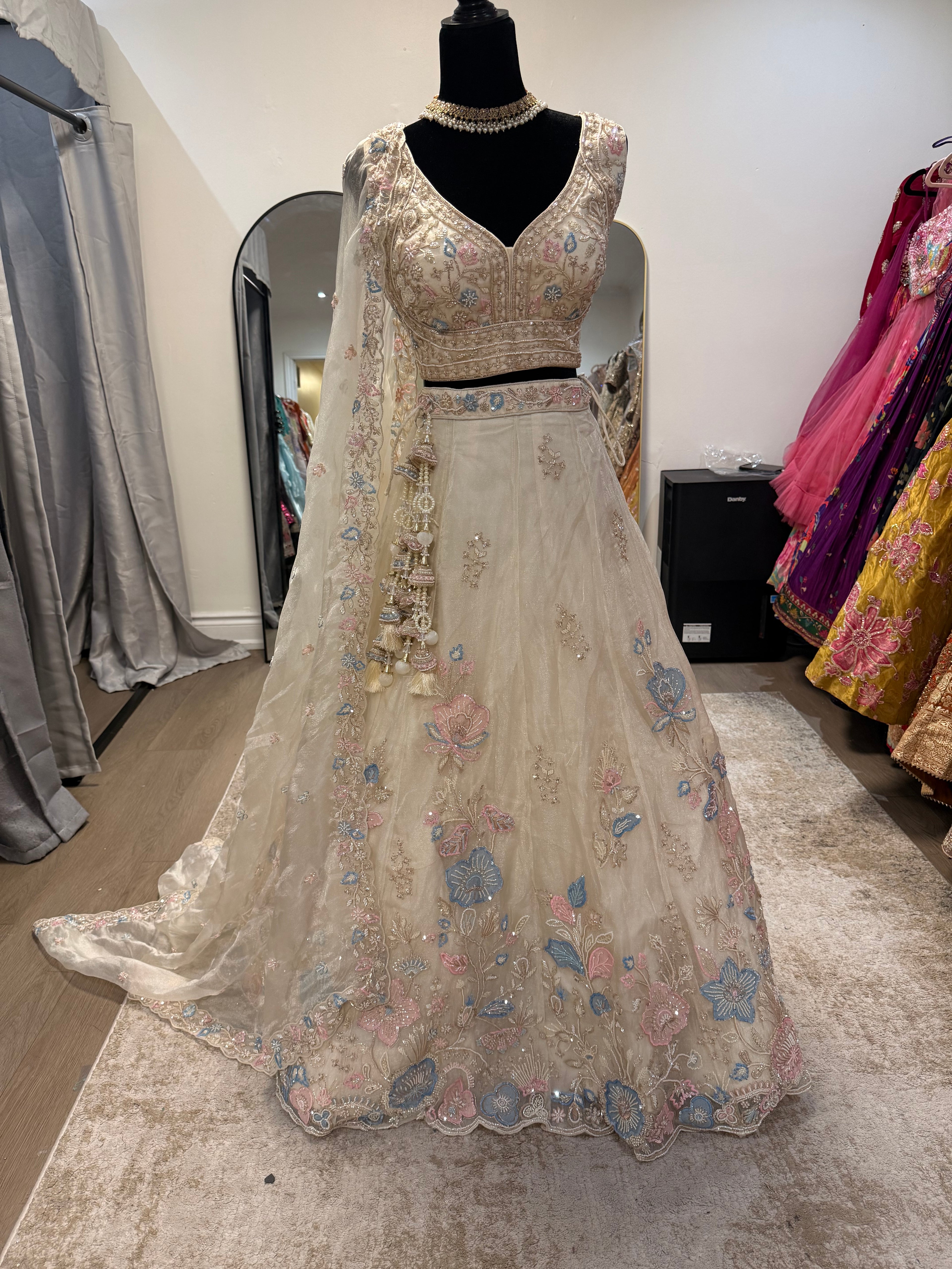 SG inspired stone work lehenga