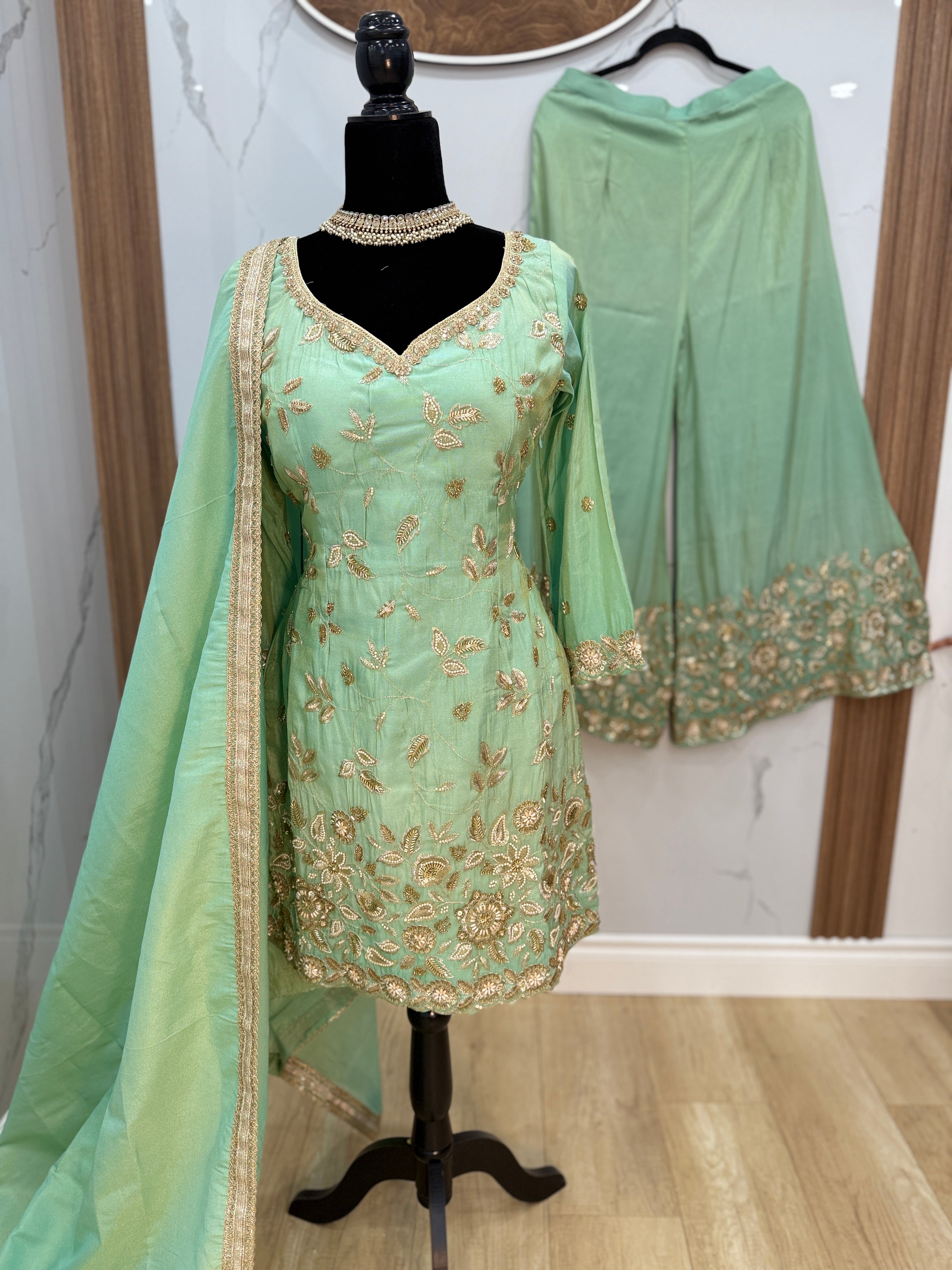 Embroidered gharara Suit – Kanada Kulture