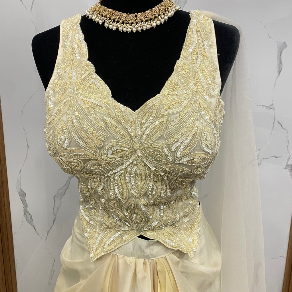 KanadaKulture - Designer blouse with pre drape saree - Exclusive Design
