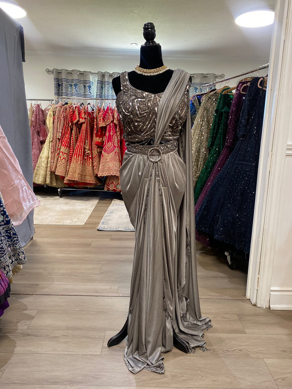 Pre drape saree