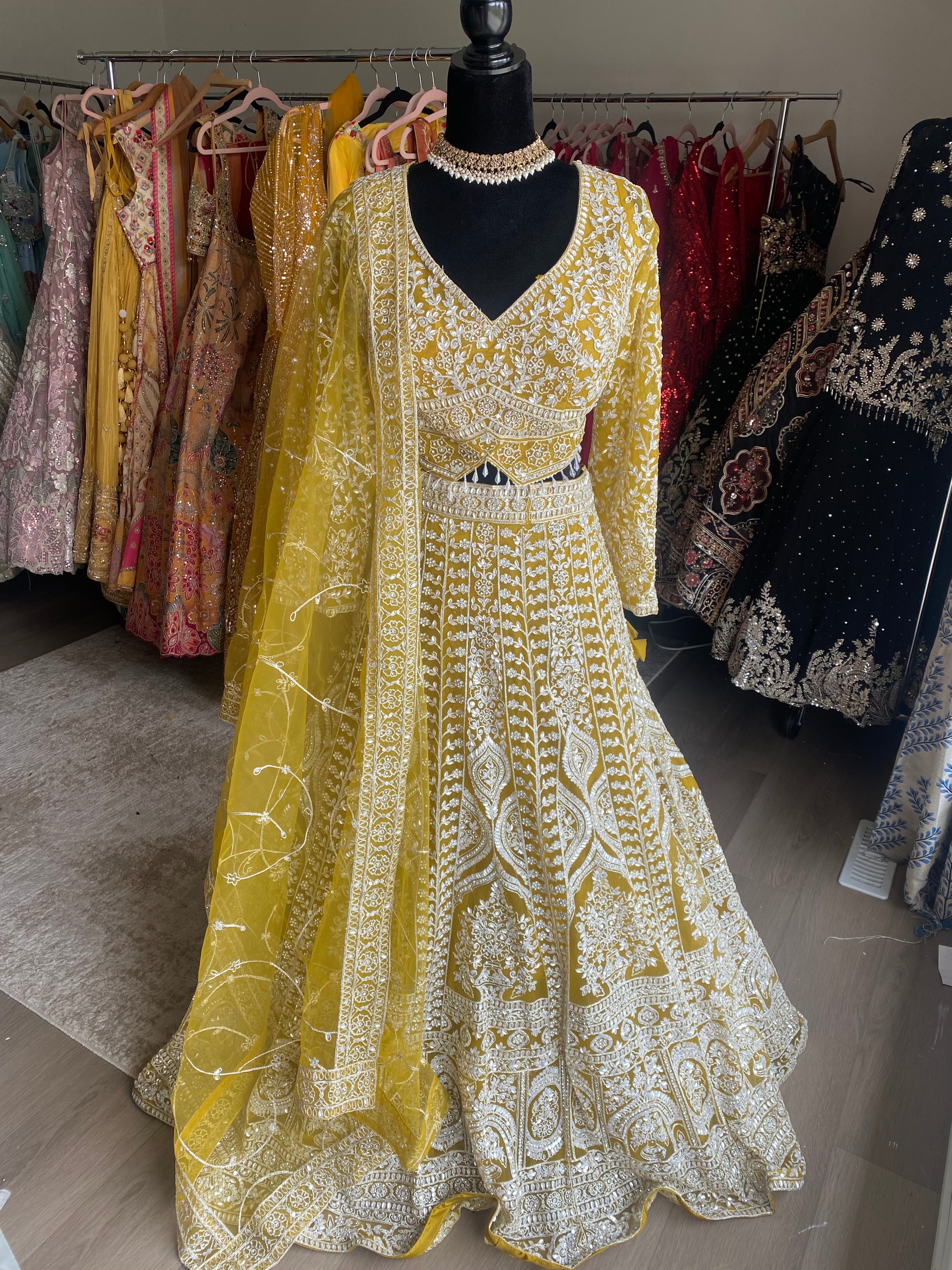 KanadaKulture - size 48 designer Lehenga with level detailing
