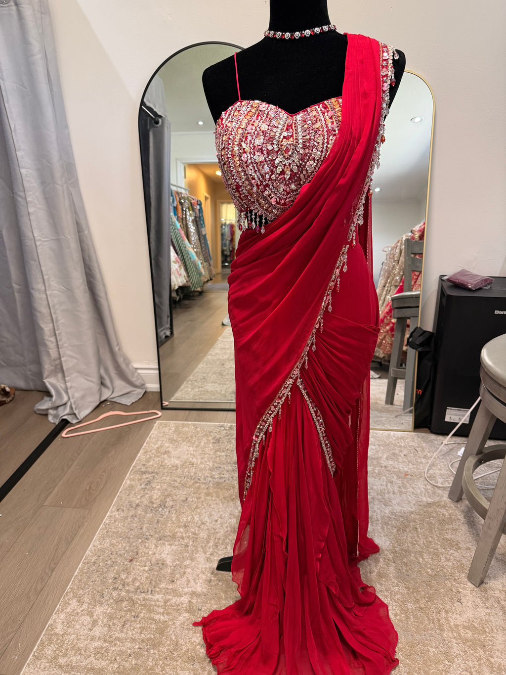 Pre drape saree