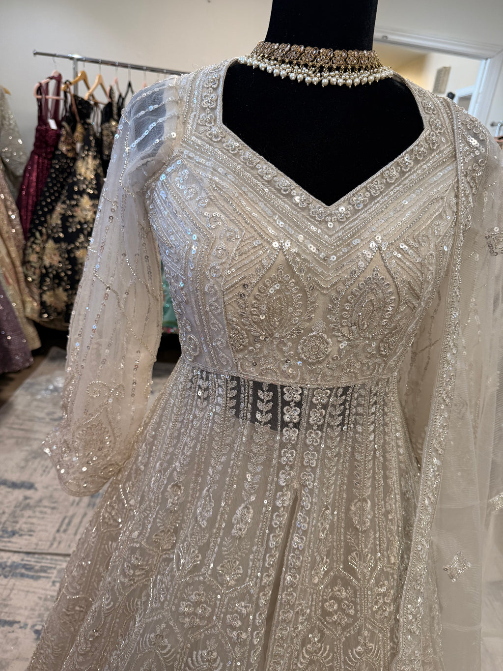 Beautiful long choli with lehenga