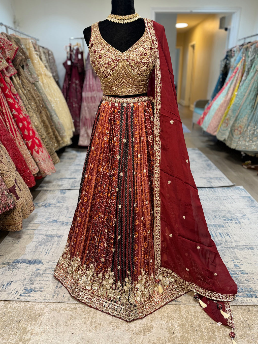 Banarsi intricate hand work lehenga