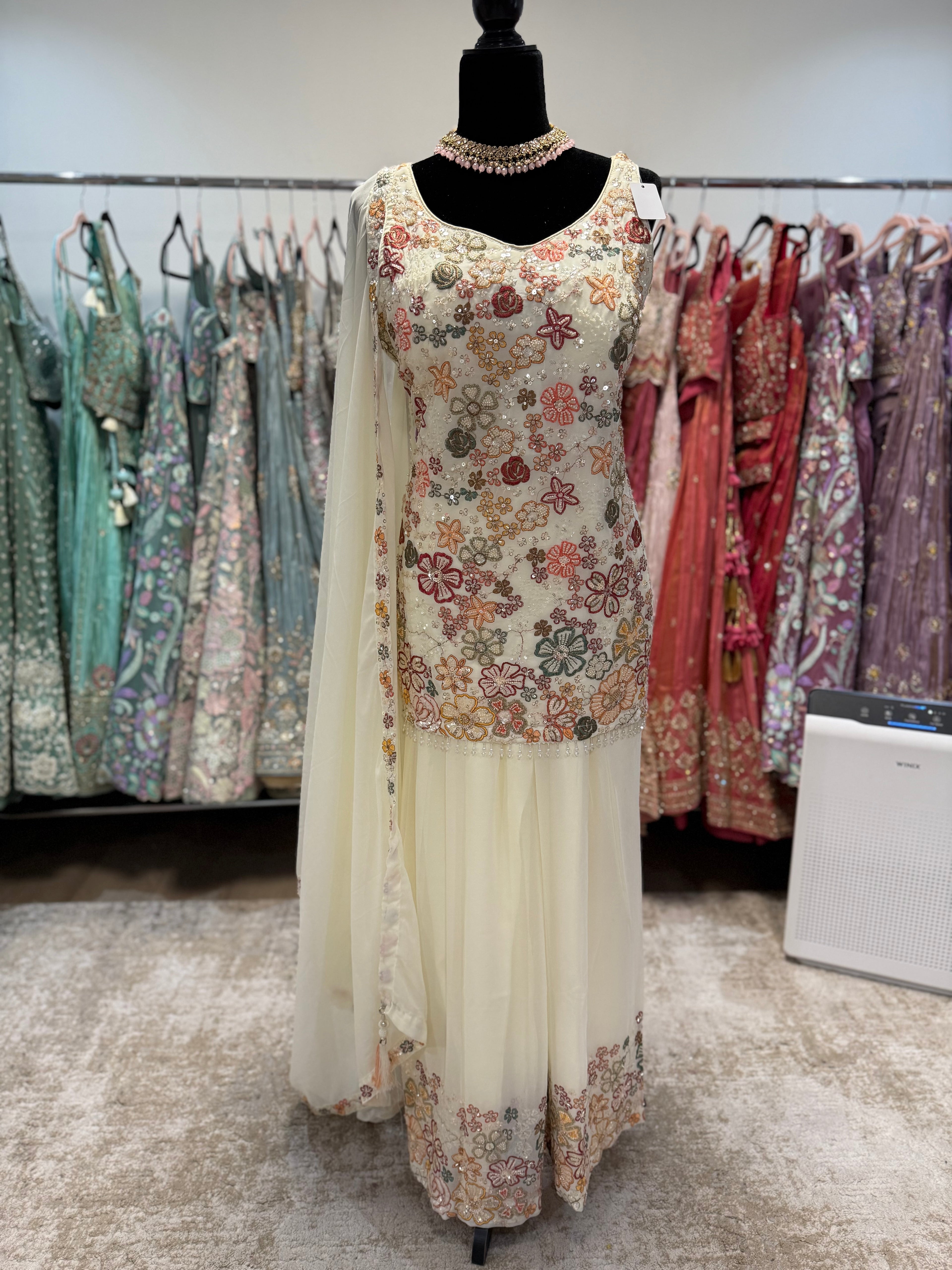 Embroidered gharara Suit – Kanada Kulture