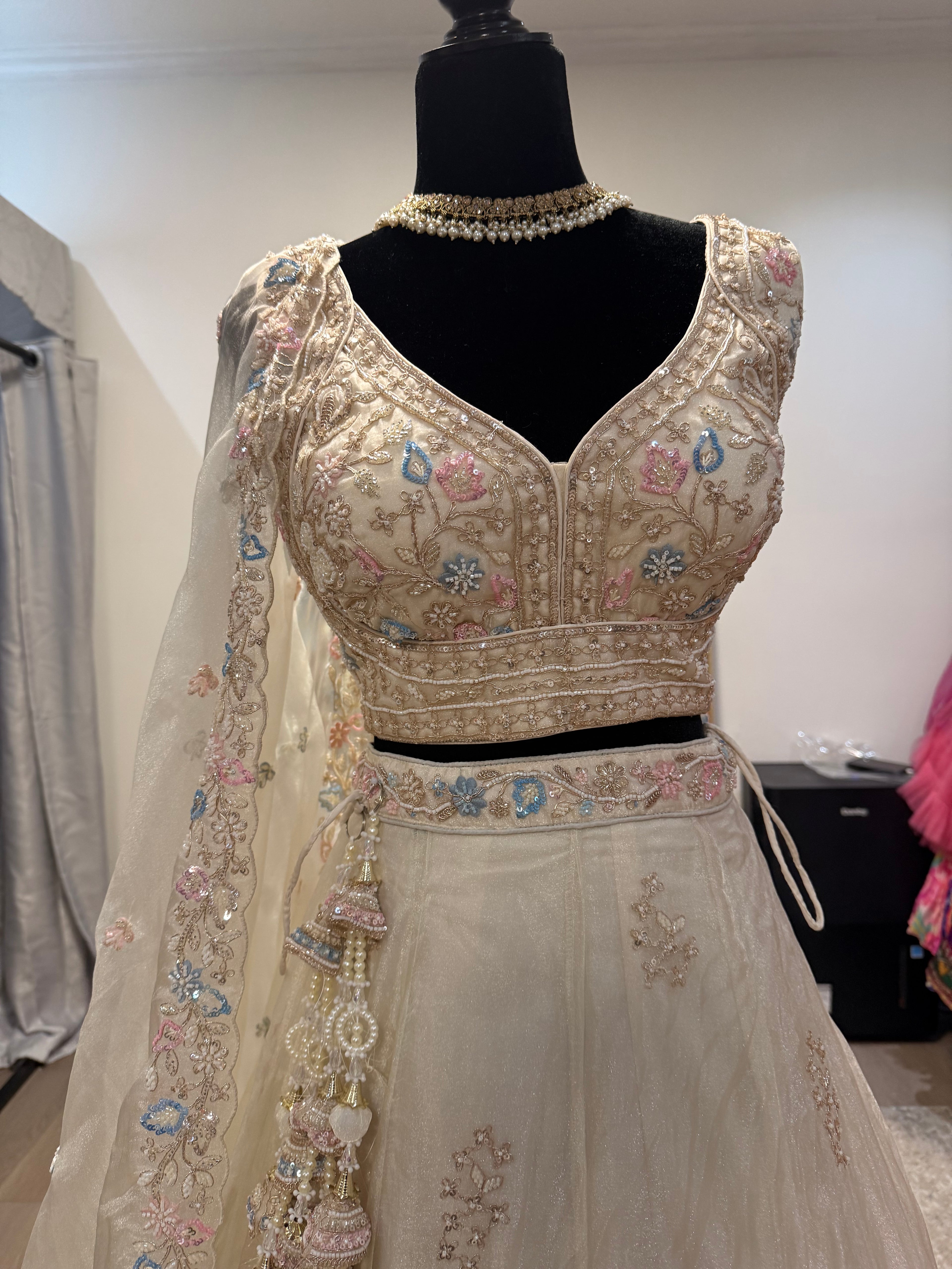 SG inspired stone work lehenga