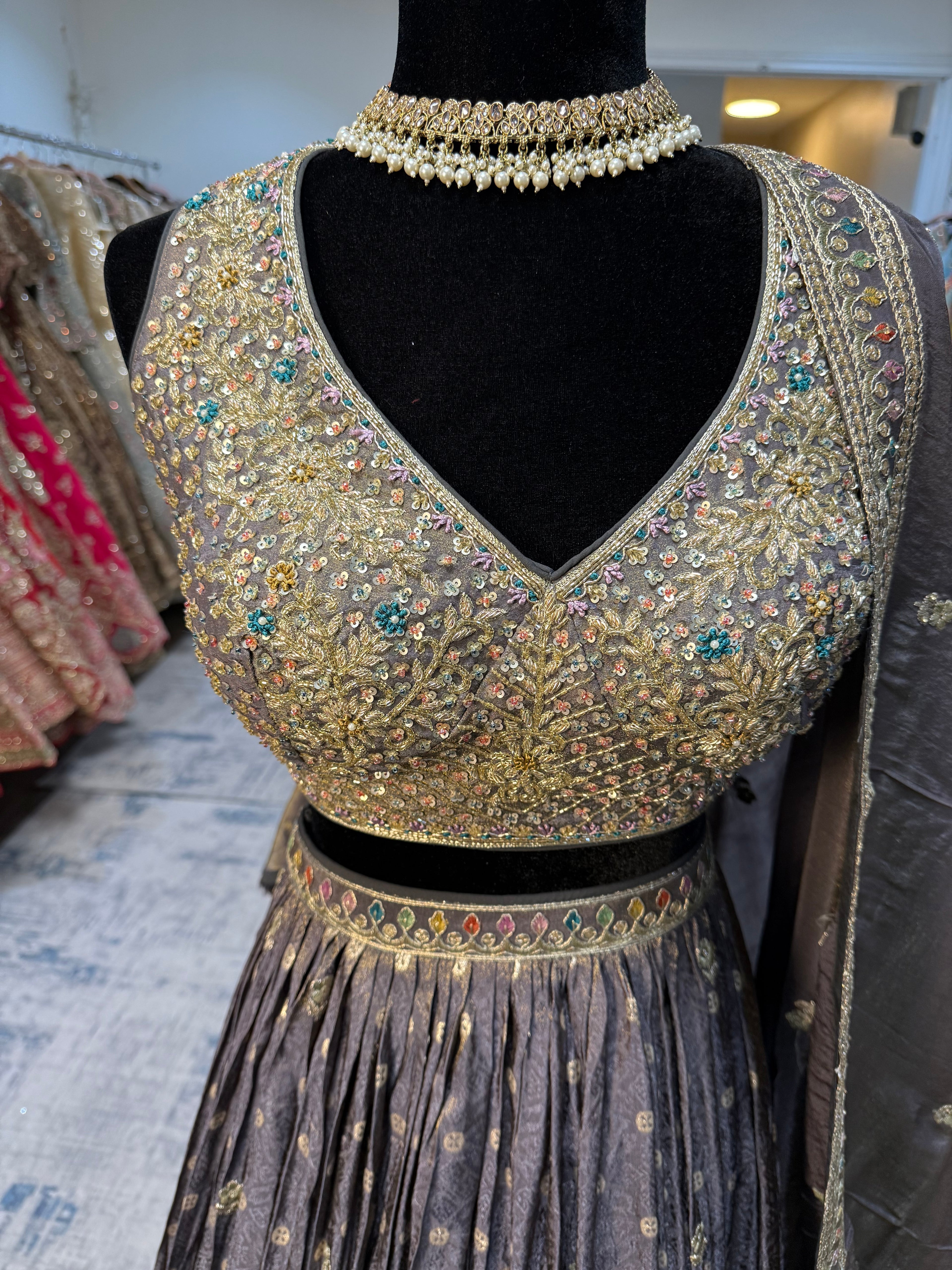 Banarsi intricate hand work lehenga