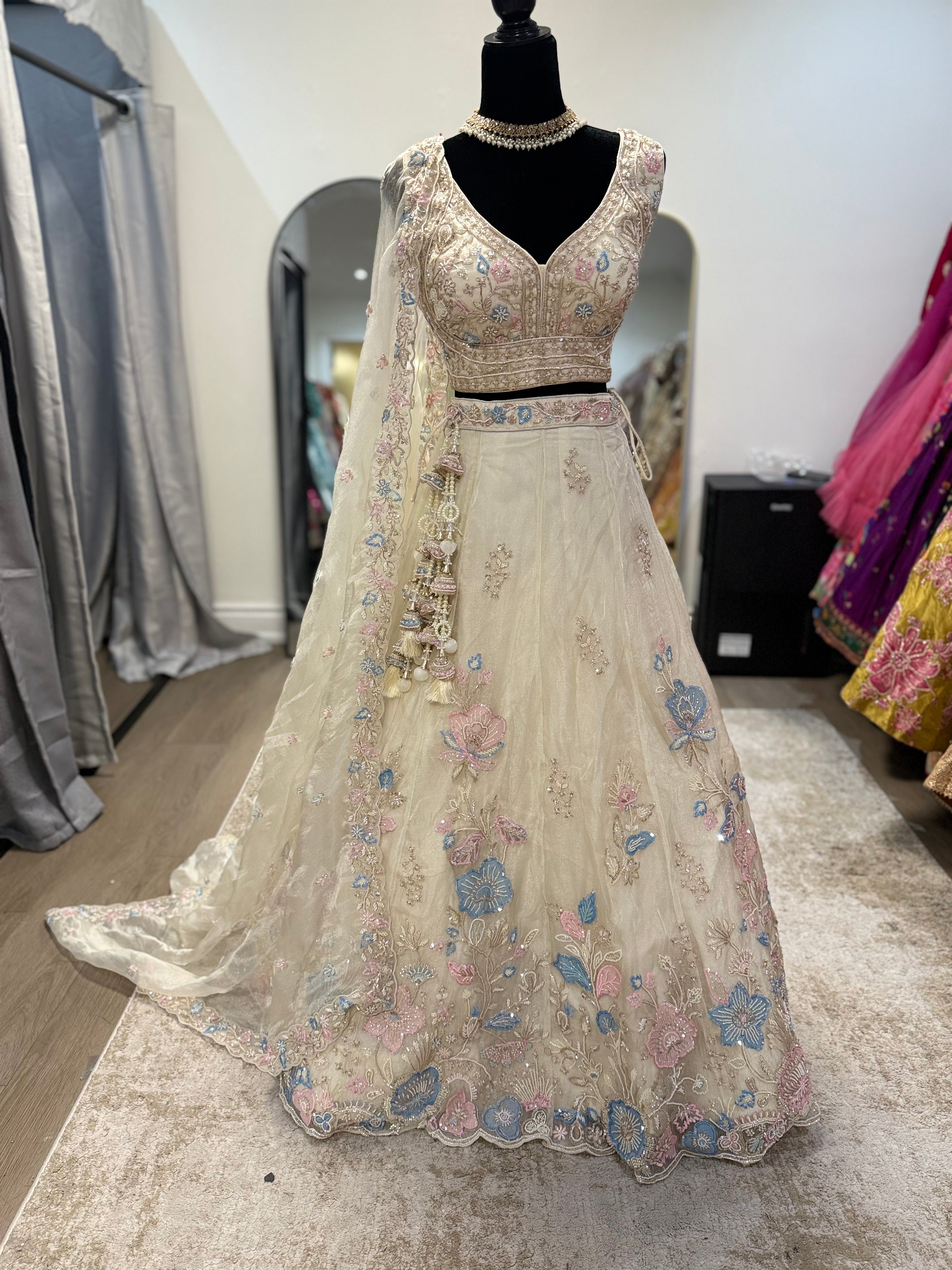 SG inspired stone work lehenga
