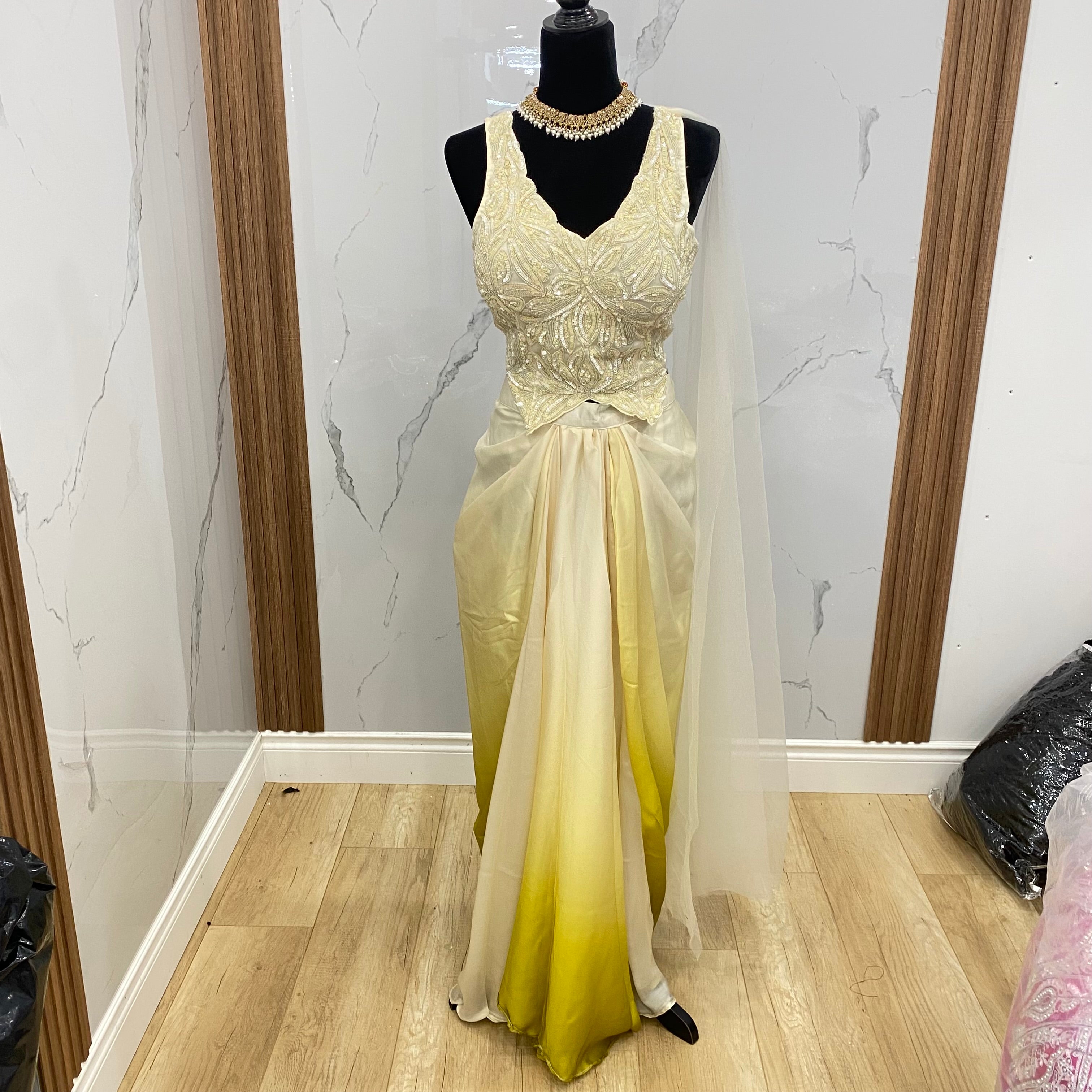 KanadaKulture - Designer blouse with pre drape saree - Exclusive Design