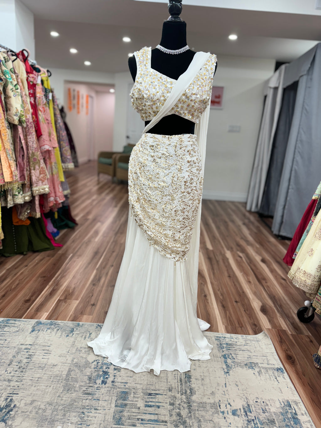 Pre drape fusion mermaid saree