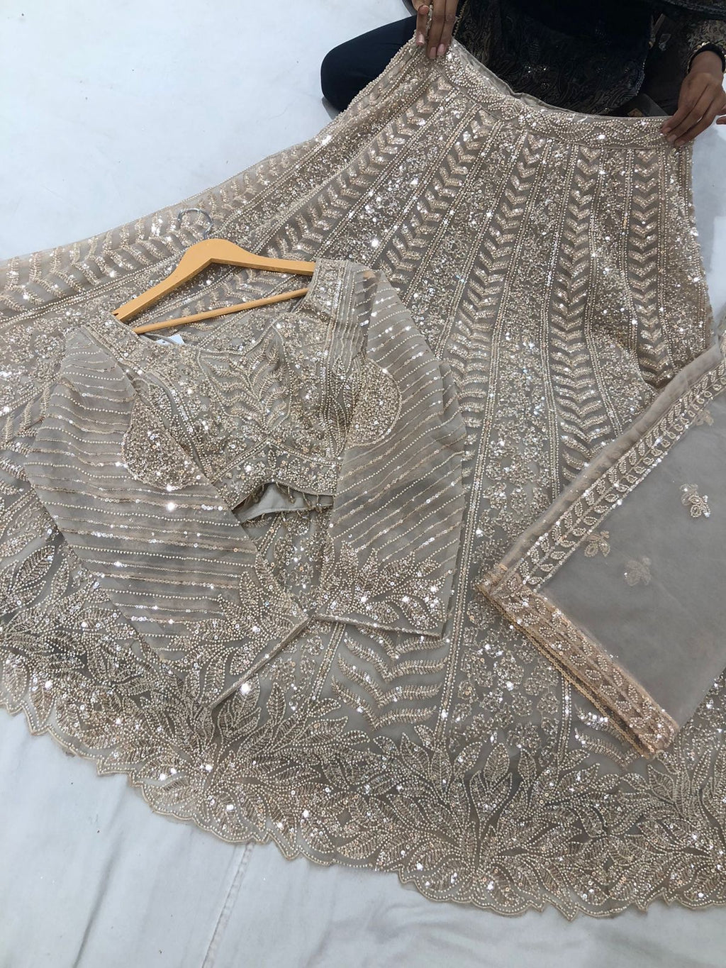 KanadaKulture - Designer Lehenga with thread and stone detailing