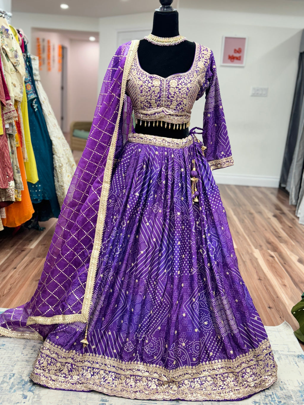 Traditional bandhani lehenga choli