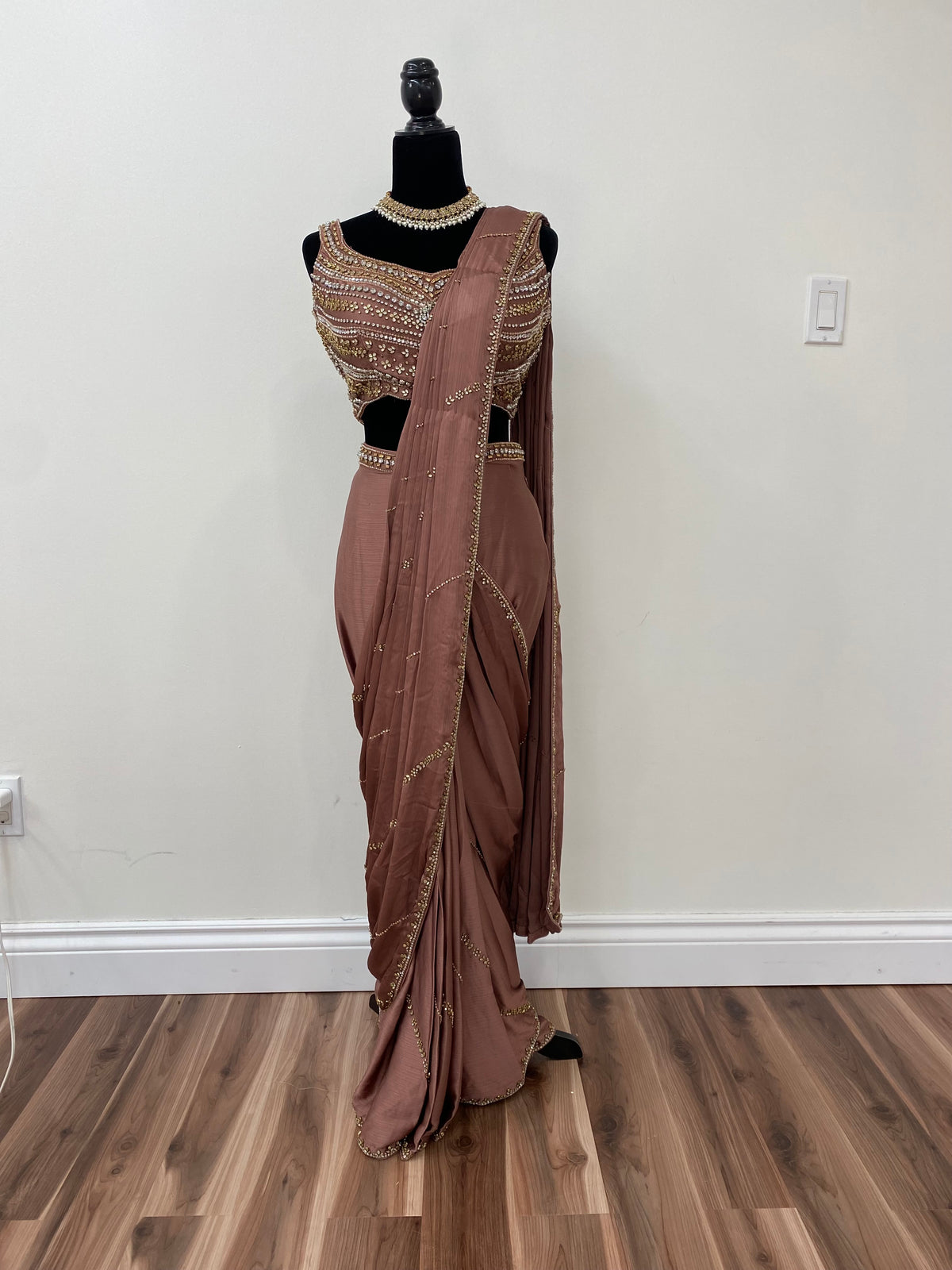 Designer pre drape saree