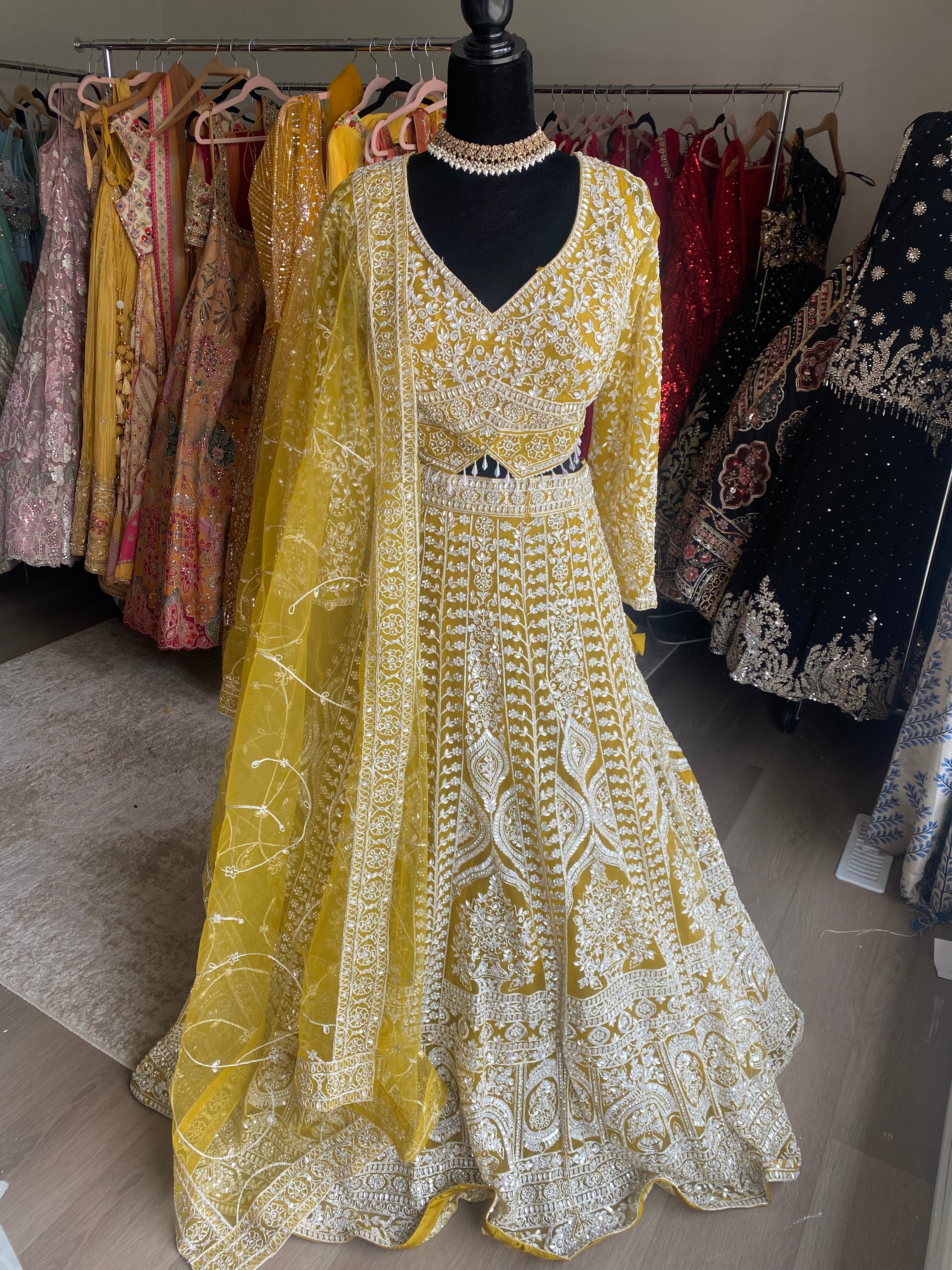KanadaKulture - size 48 designer Lehenga with level detailing