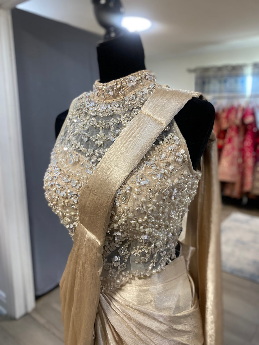 Pre drape saree