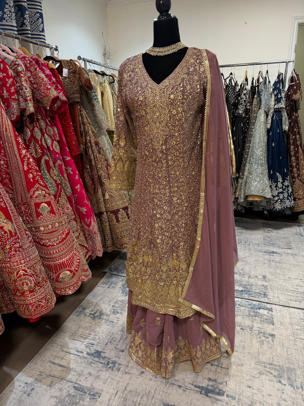Embroidered palzoo Suit – Kanada Kulture