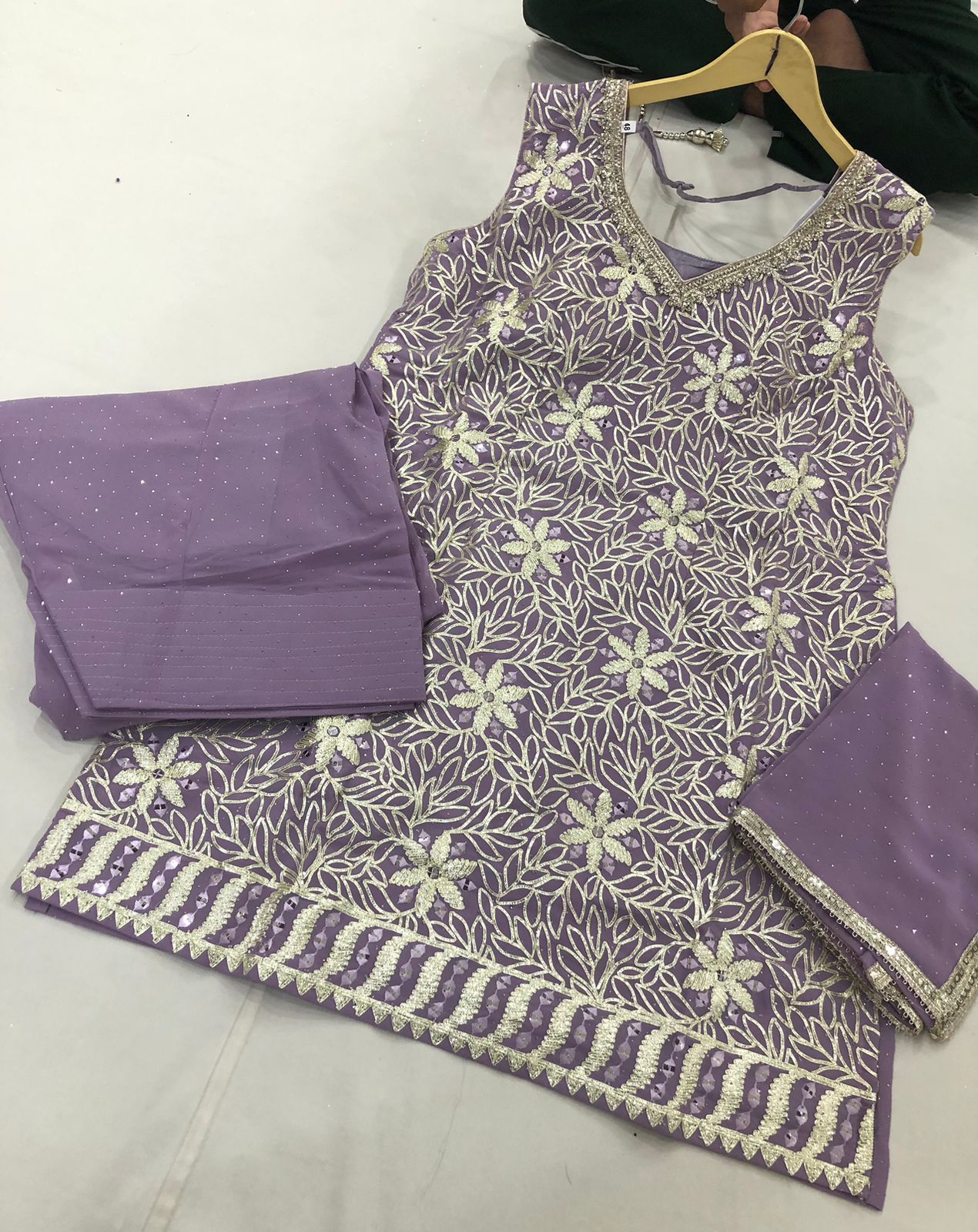 Size 50 Embroidered farshi salwar  Suit – Kanada Kulture