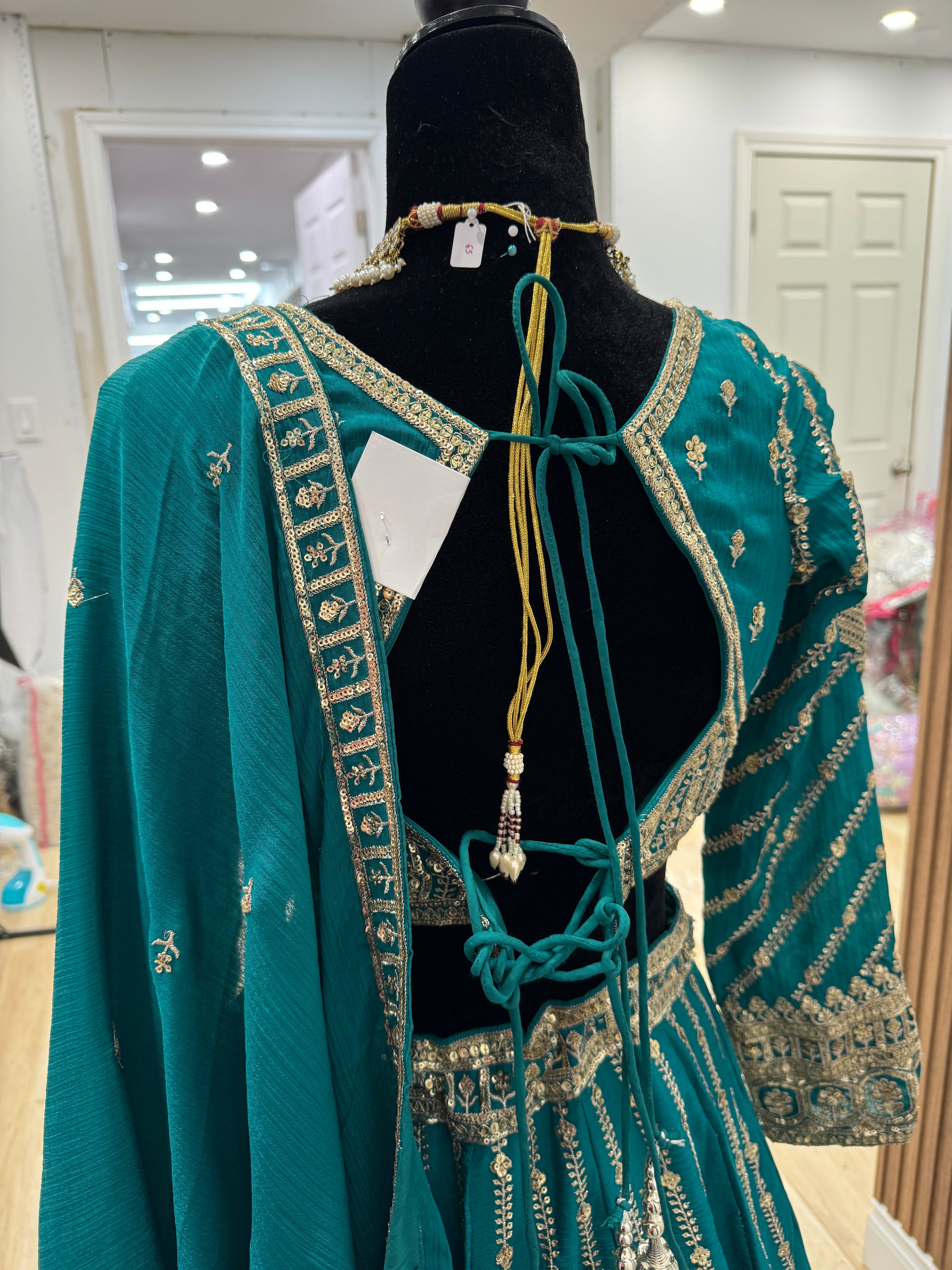 Full sleeve Dark color lehenga choli